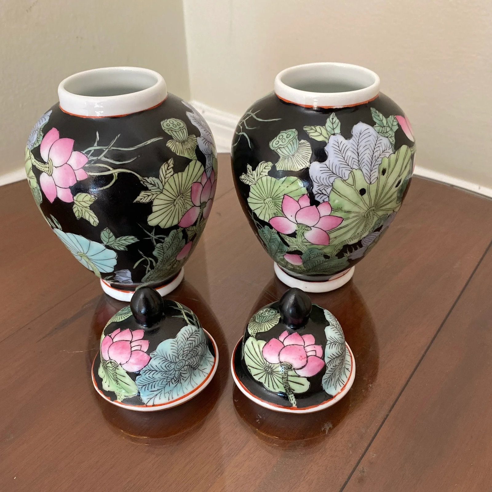 1970s Floral Japanese Ginger Jar - a Pair - 5