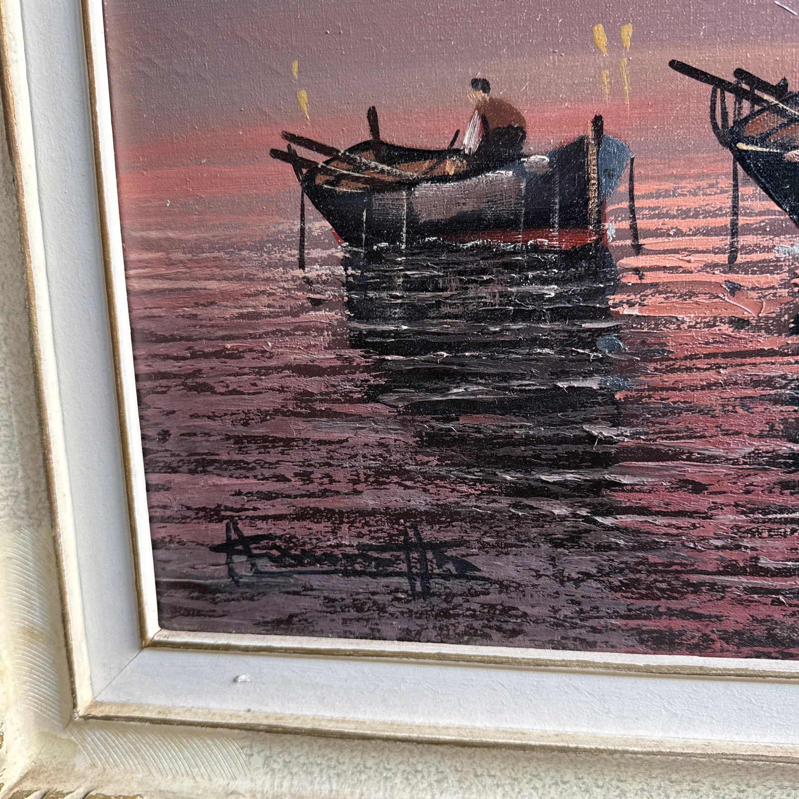 Early 20th Century Italian Style Seascape Painting Signed and Framed - 6