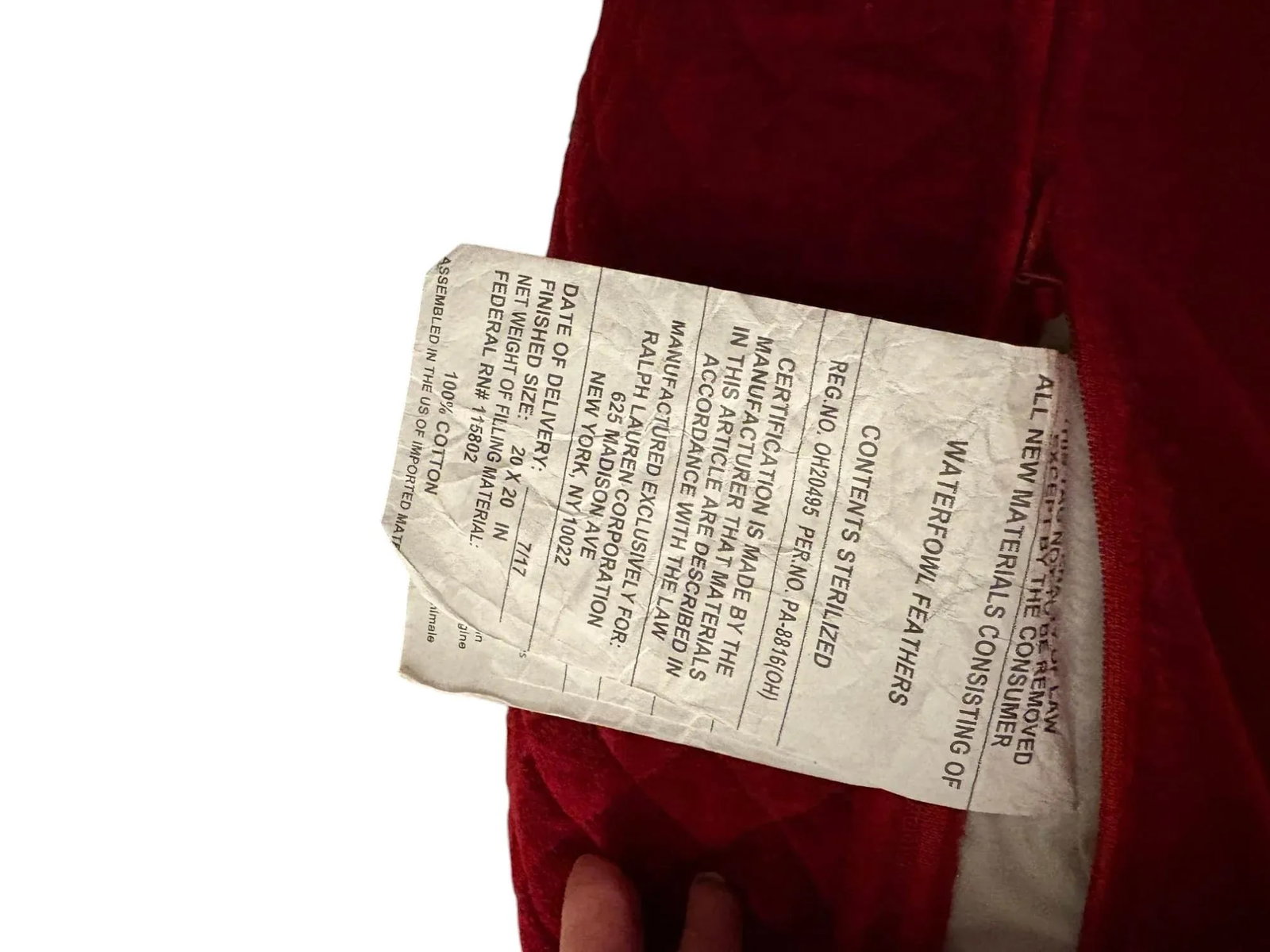 Ralph Lauren Pair of Red Throw Pillows - 8