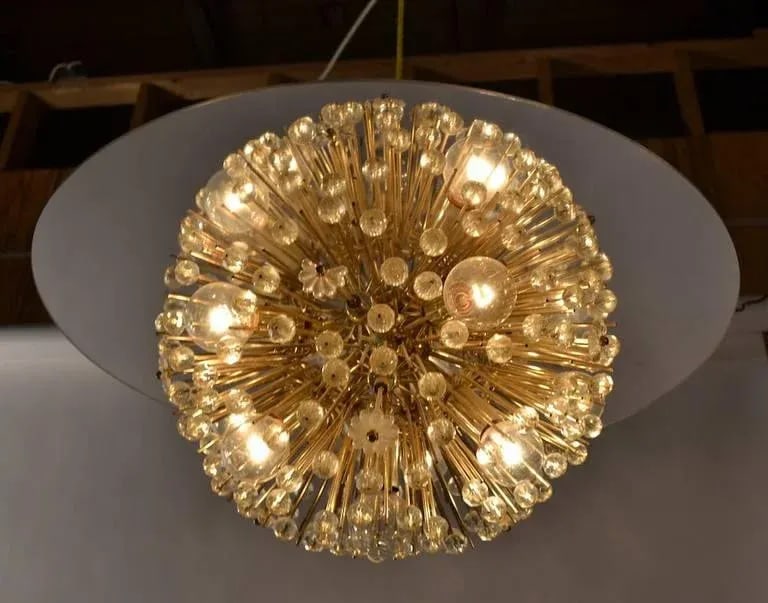 Half Ball Starburst Chandelier by Emil Stejnar - 6