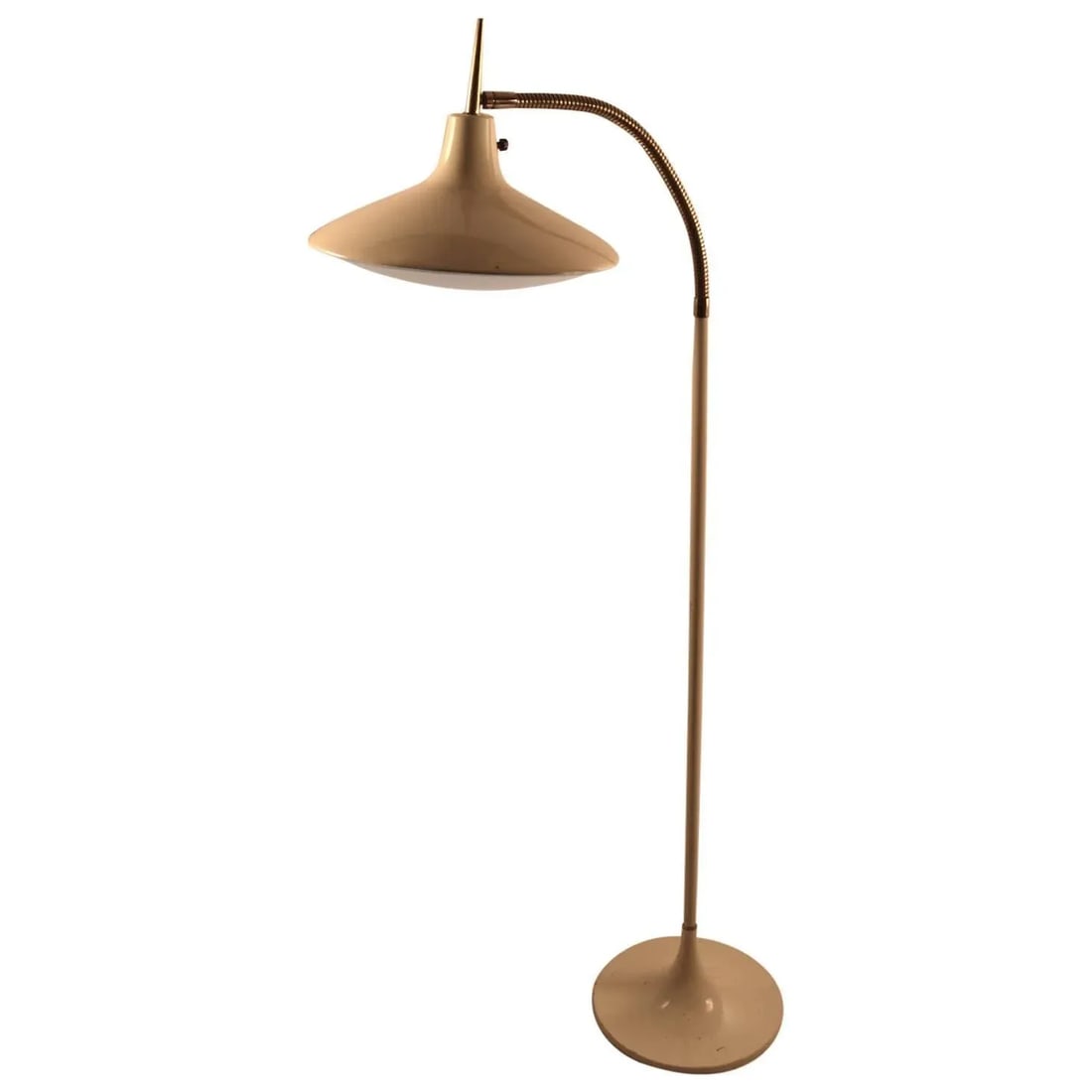 White and Brass B-683 Laurel Floor Lamp, in the Style of Gio Ponti - 9
