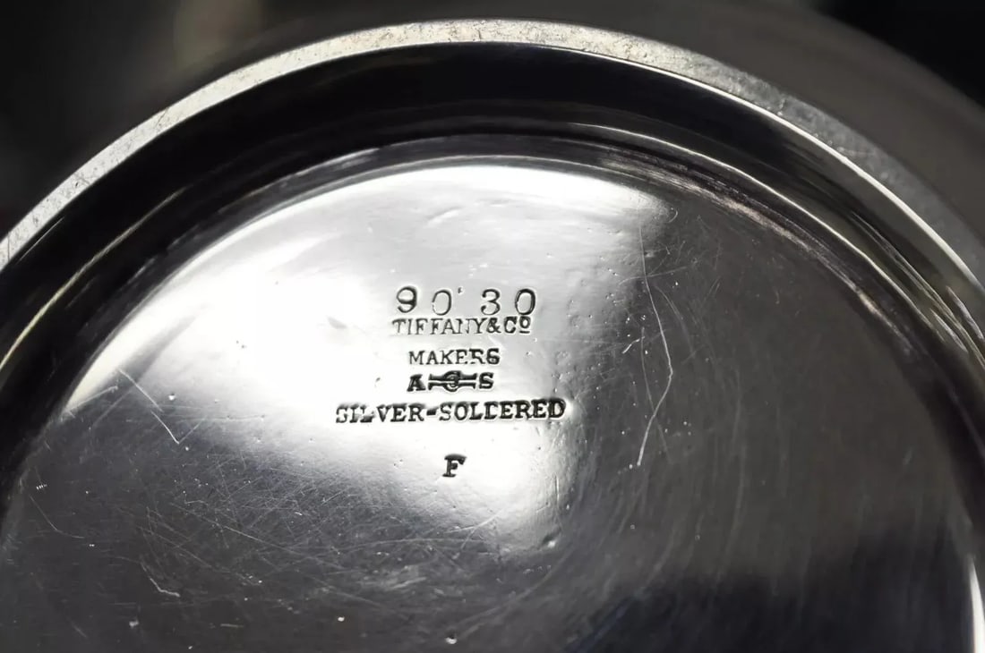 Antique Tiffany & Co Silver Soldered 90-30 Silver Plated Cheese Butter Dish - 9