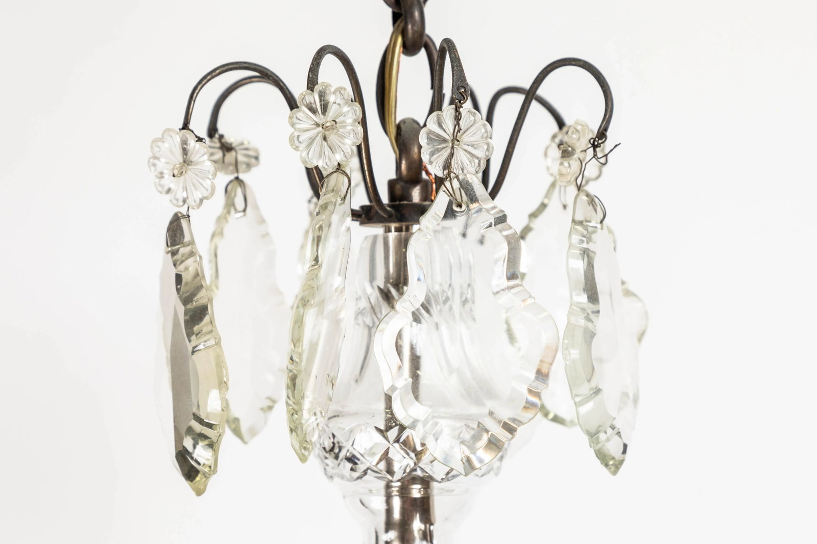 French Rococo Style Bronze 8-Light Chandelier with Handcut Crystals - 2