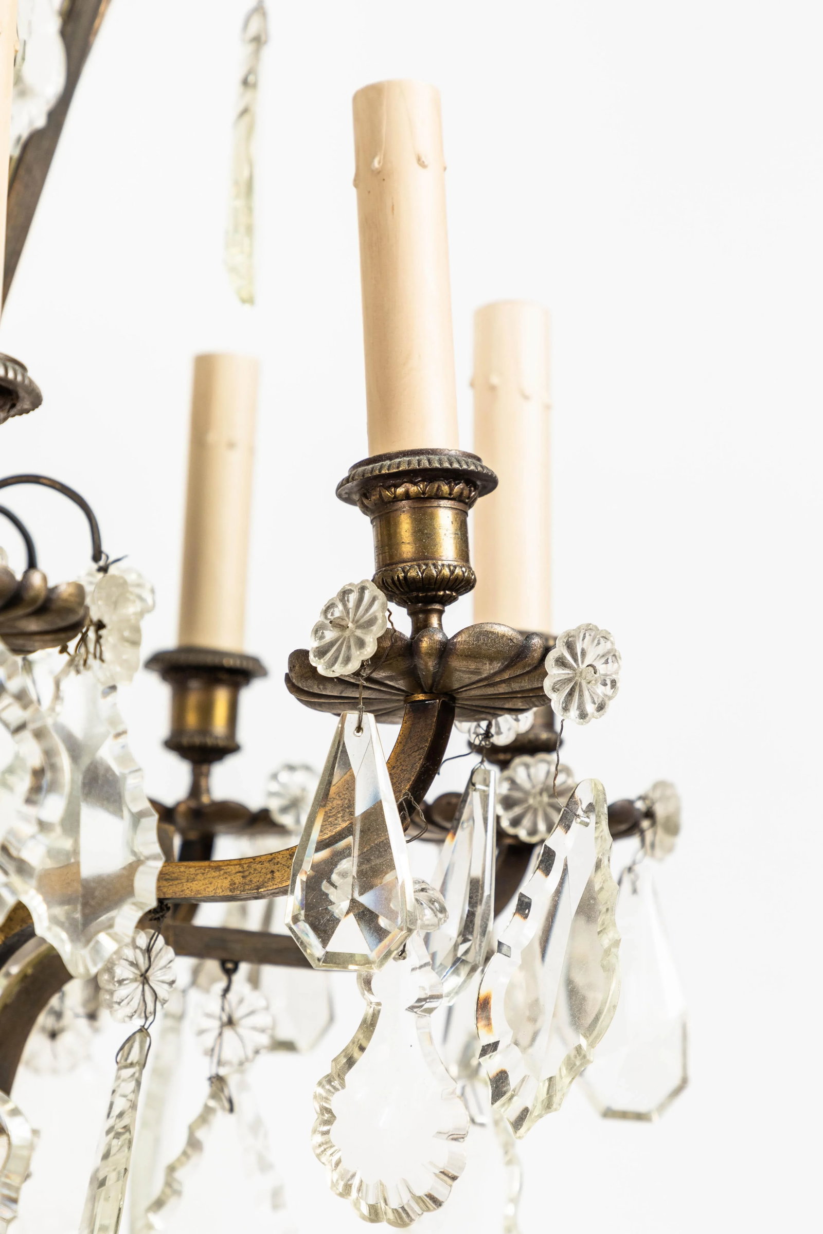 French Rococo Style Bronze 8-Light Chandelier with Handcut Crystals - 6