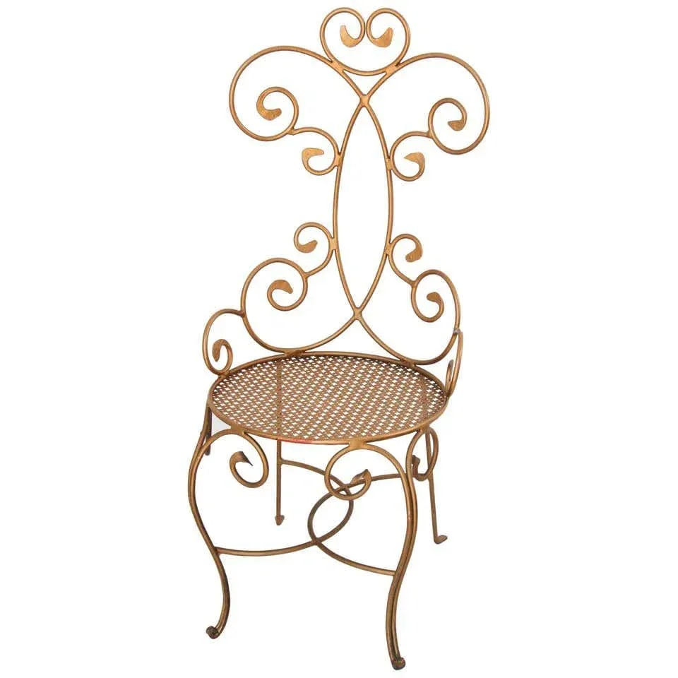 1960s Vintage Italian Gilt Iron Sculptural Chair - 13