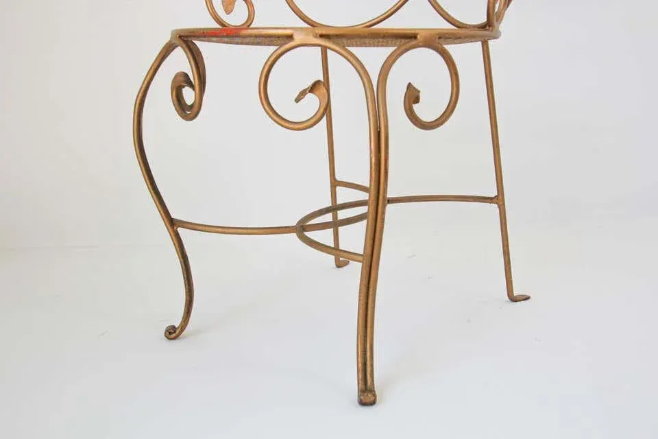 1960s Vintage Italian Gilt Iron Sculptural Chair - 3
