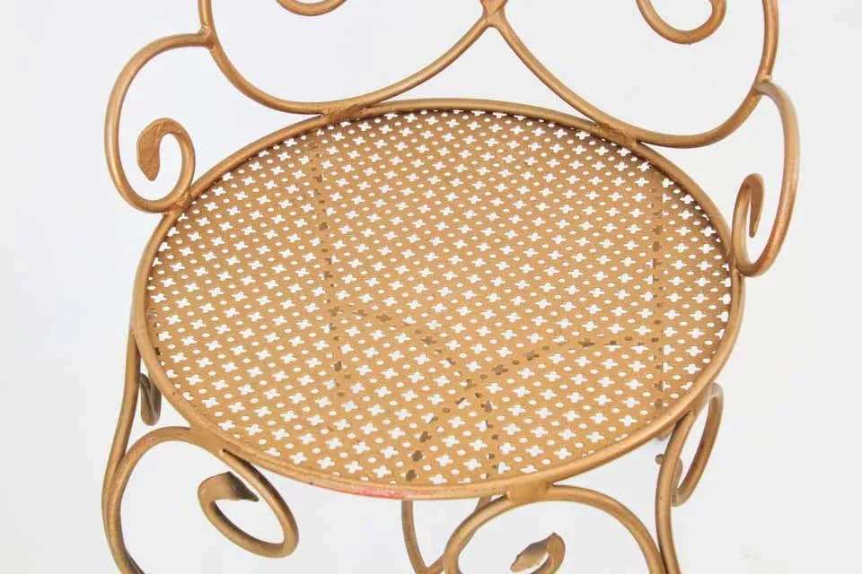 1960s Vintage Italian Gilt Iron Sculptural Chair - 8