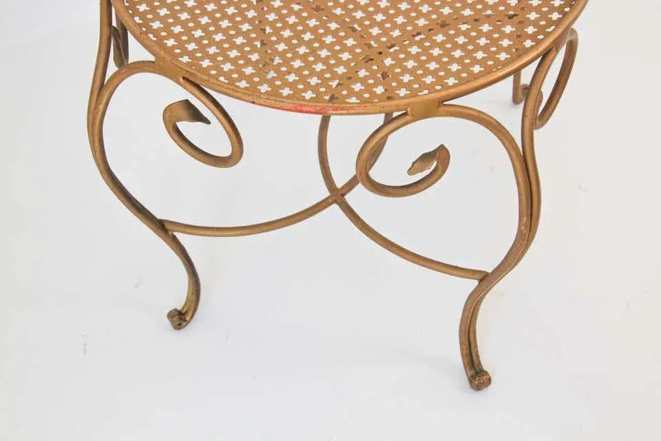 1960s Vintage Italian Gilt Iron Sculptural Chair - 9