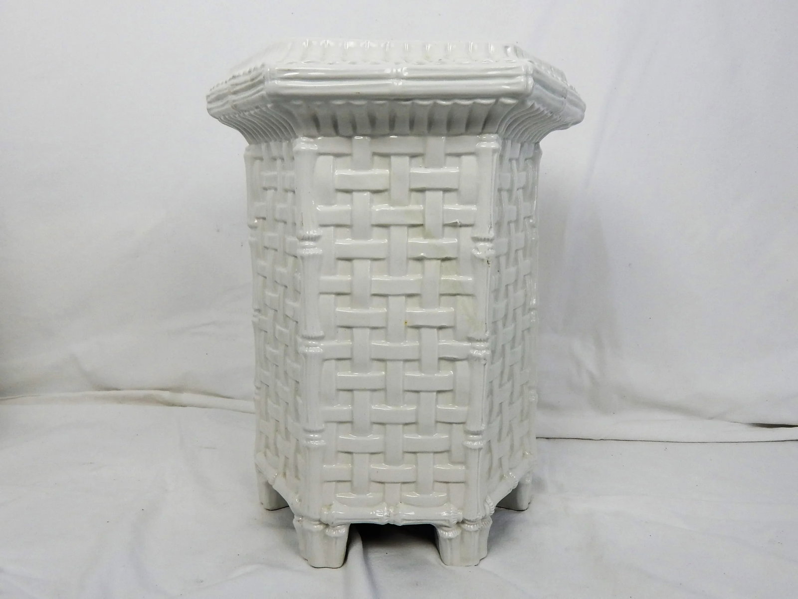 Italian Ceramic Lattice Side Table - 2