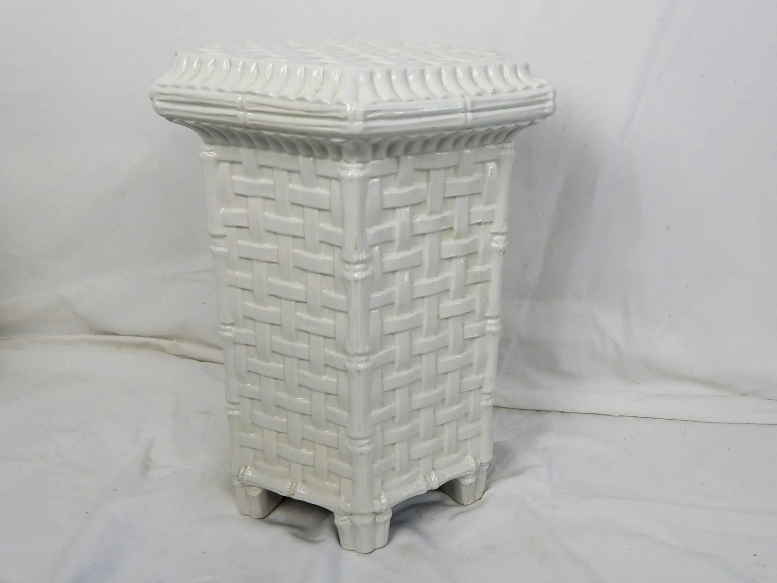 Italian Ceramic Lattice Side Table - 5