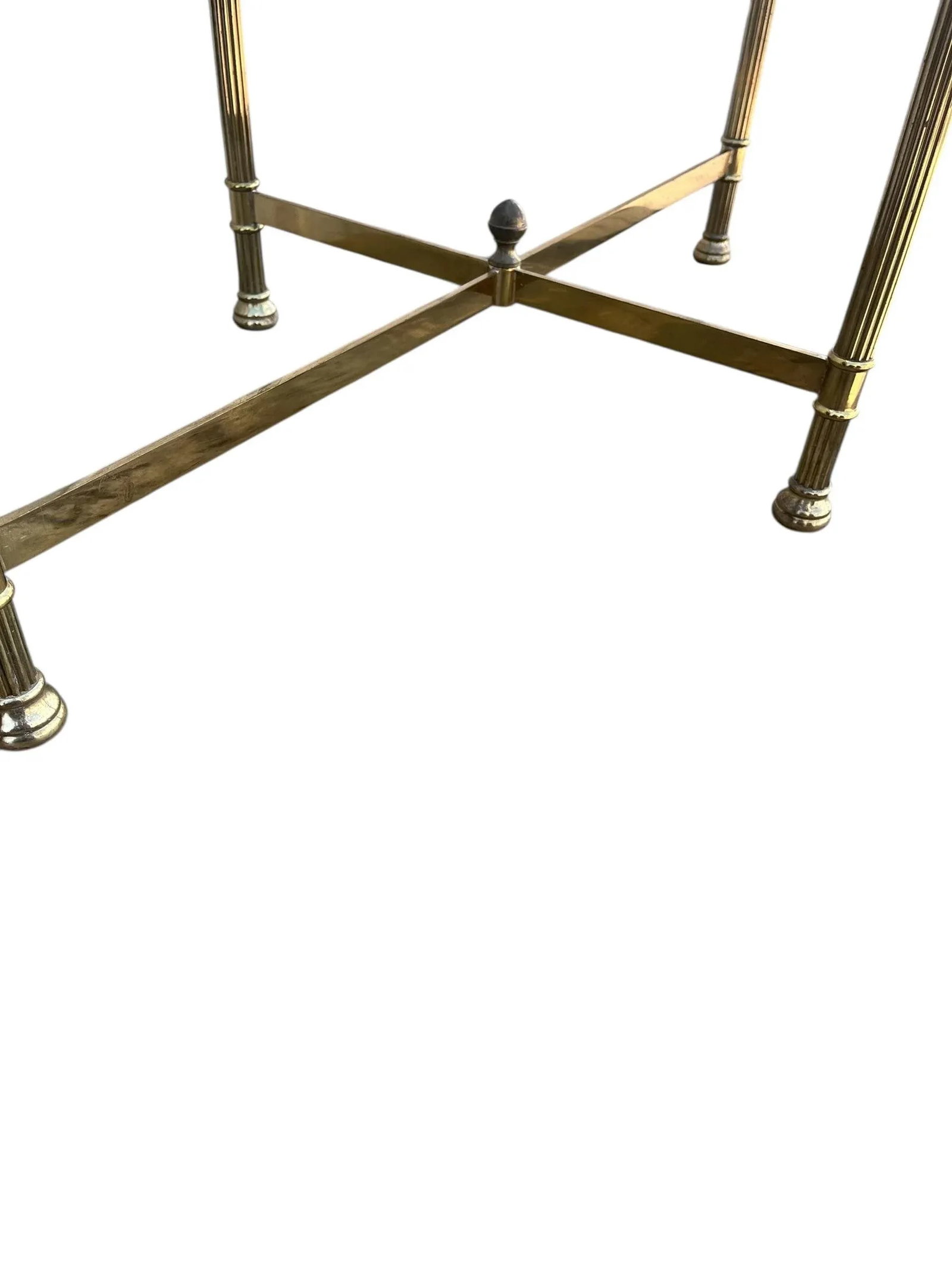 1990s Vintage Oval, Brass Glass, Coffee Table, Italy - 8