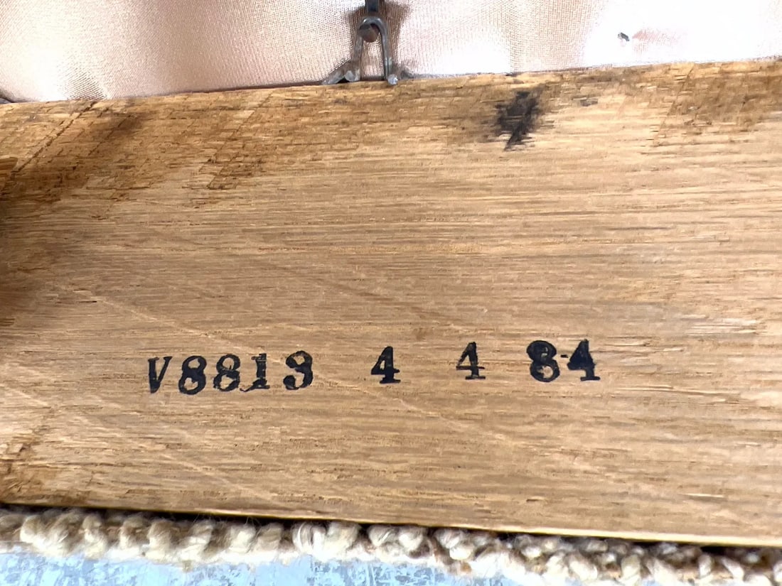 Mid 20th Century Mid-Century Modern Oak Loveseat Sofa With Textured Upholstery - 10