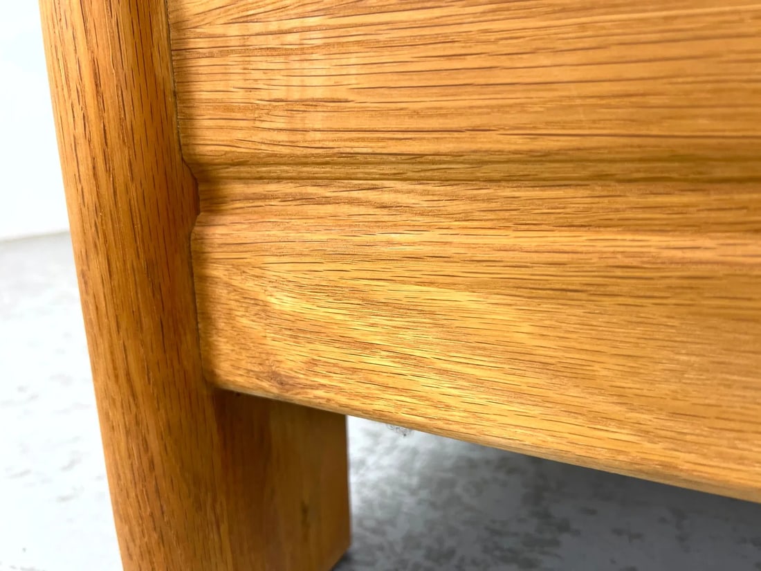Mid 20th Century Mid-Century Modern Oak Loveseat Sofa With Textured Upholstery - 5