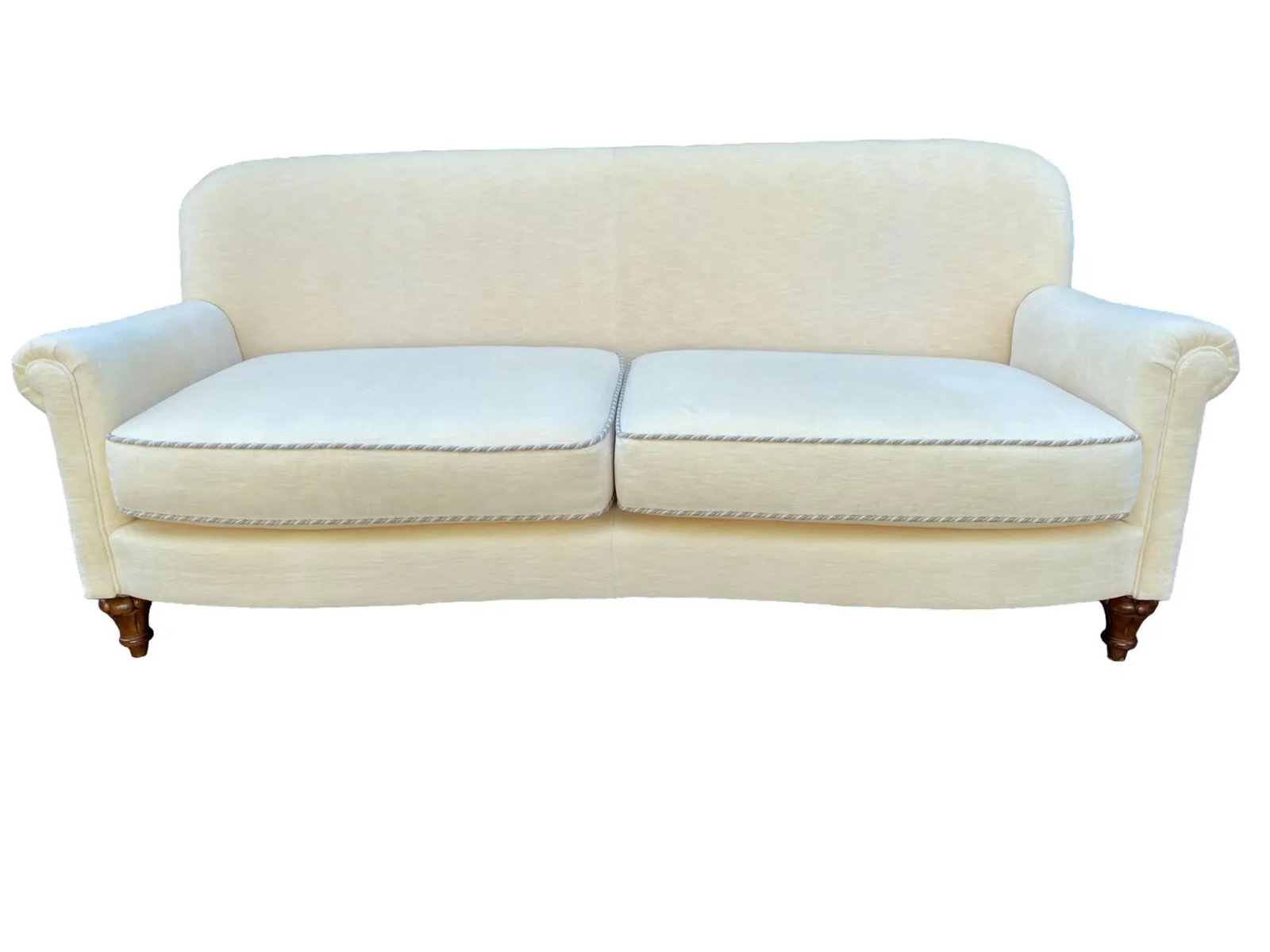 Century Furniture White Sofa With Piping - 5