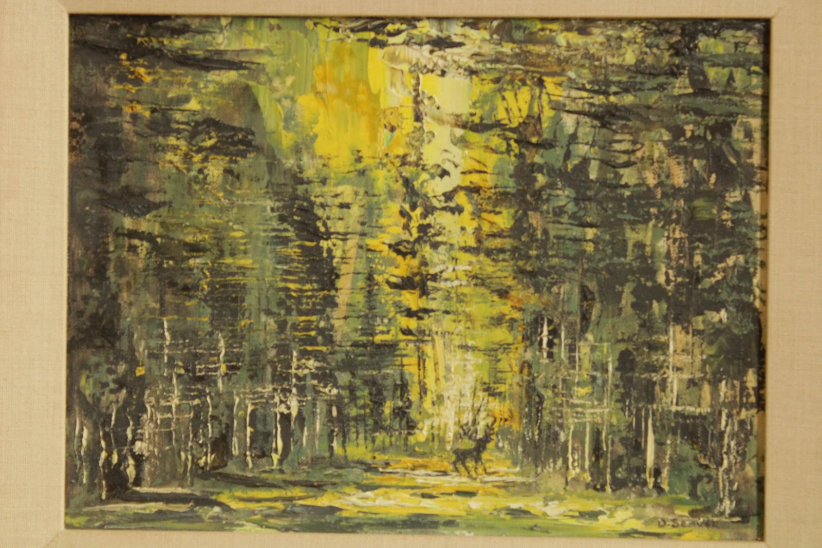 D. Seaver Framed Mid Century Modern Oil Painting"Yosemite" - 9