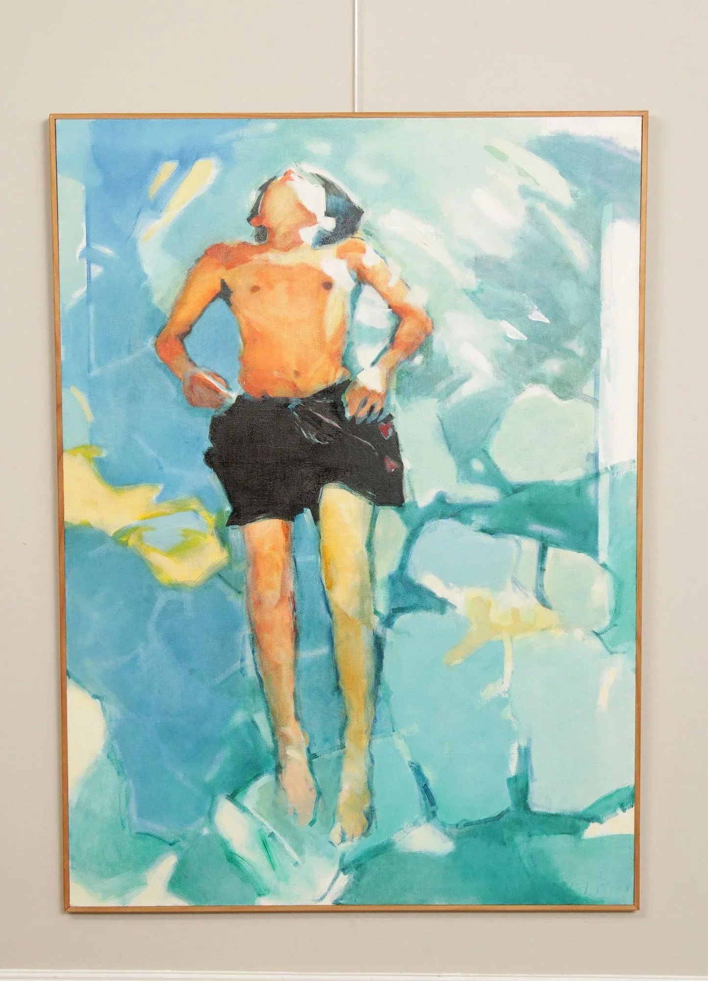 Malcolm Bray Contemporary Oil Painting, 'Boy Floating' - 2