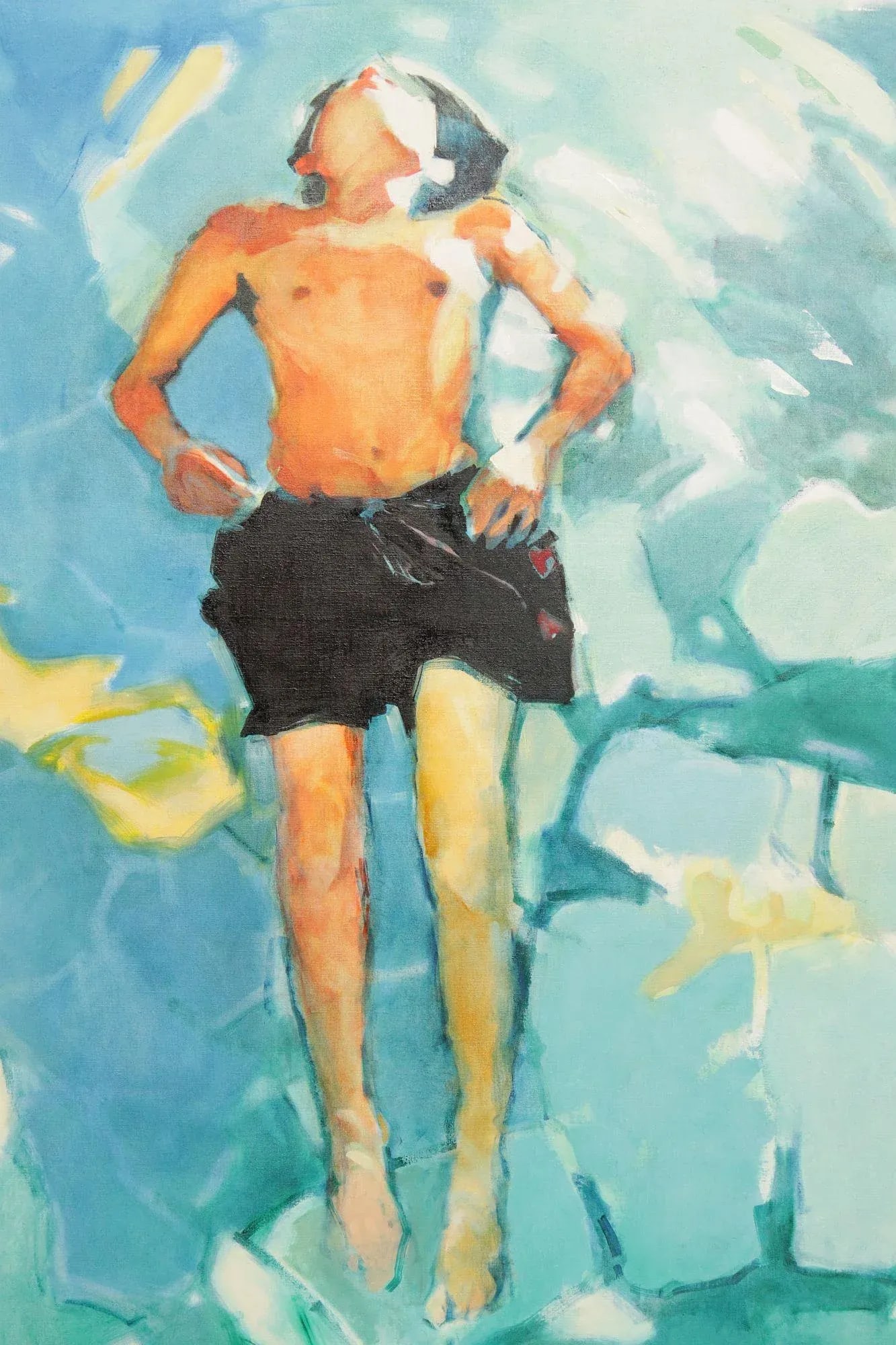 Malcolm Bray Contemporary Oil Painting, 'Boy Floating' - 5