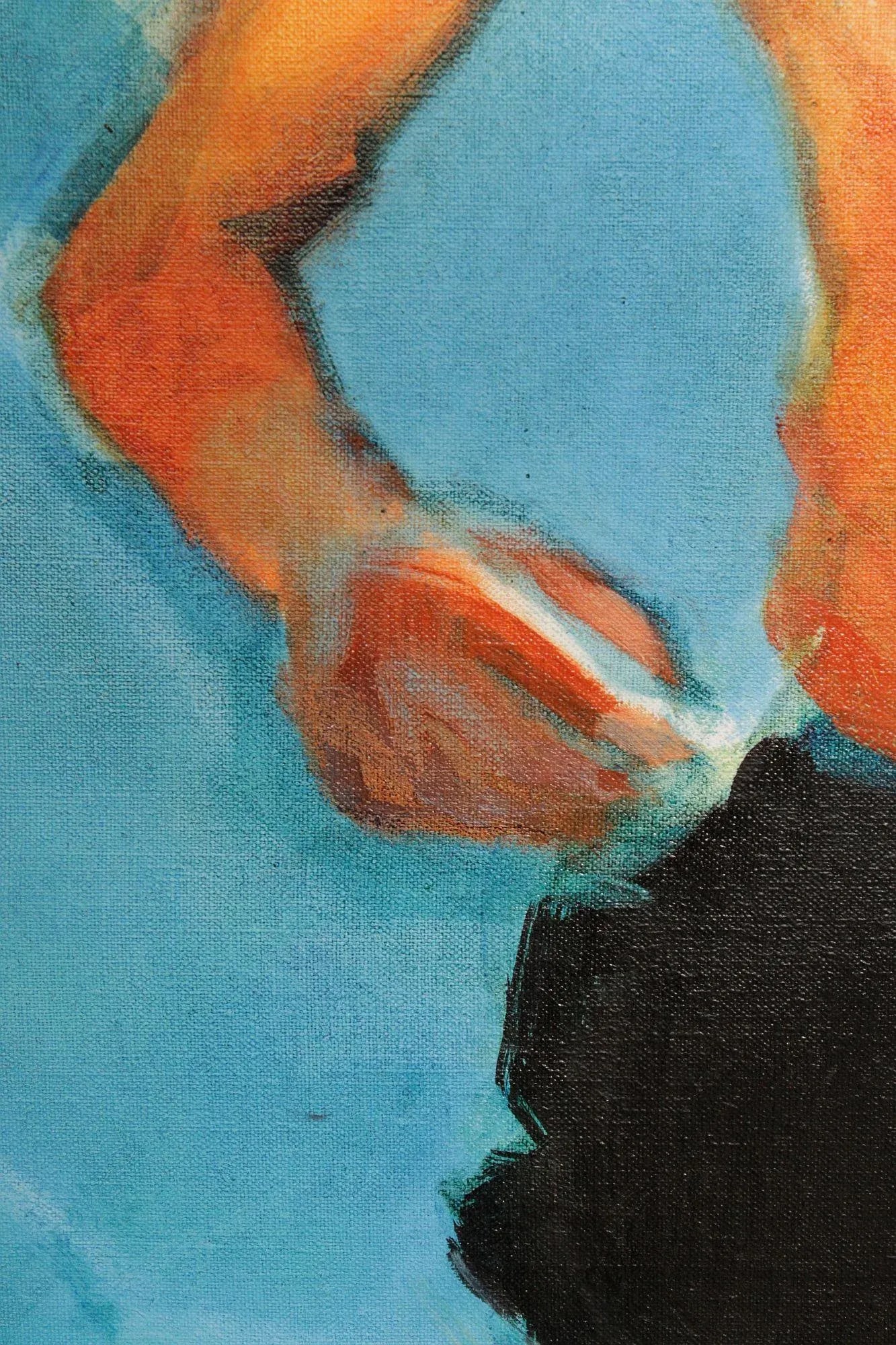 Malcolm Bray Contemporary Oil Painting, 'Boy Floating' - 8