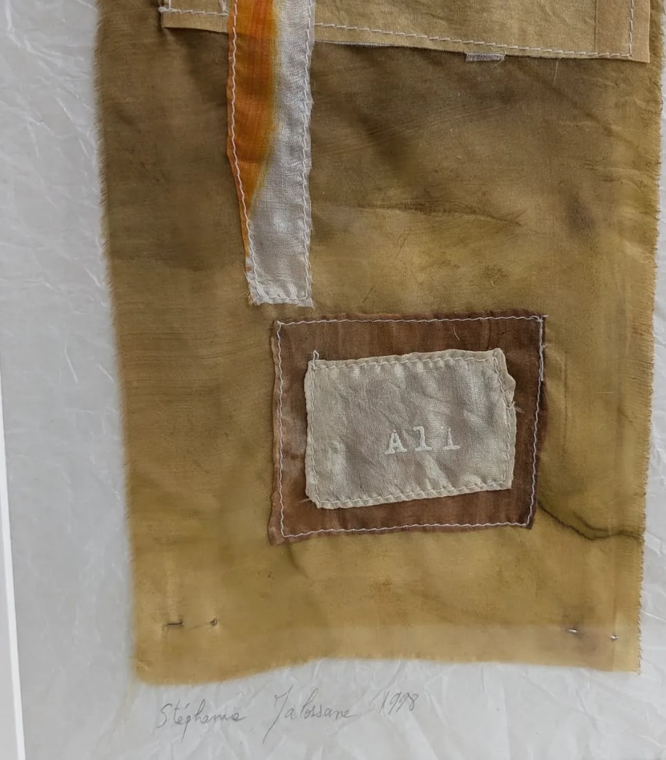 Framed Mixed-Media Textile Collage by Stephanie Malossane "Covadonga" - 3