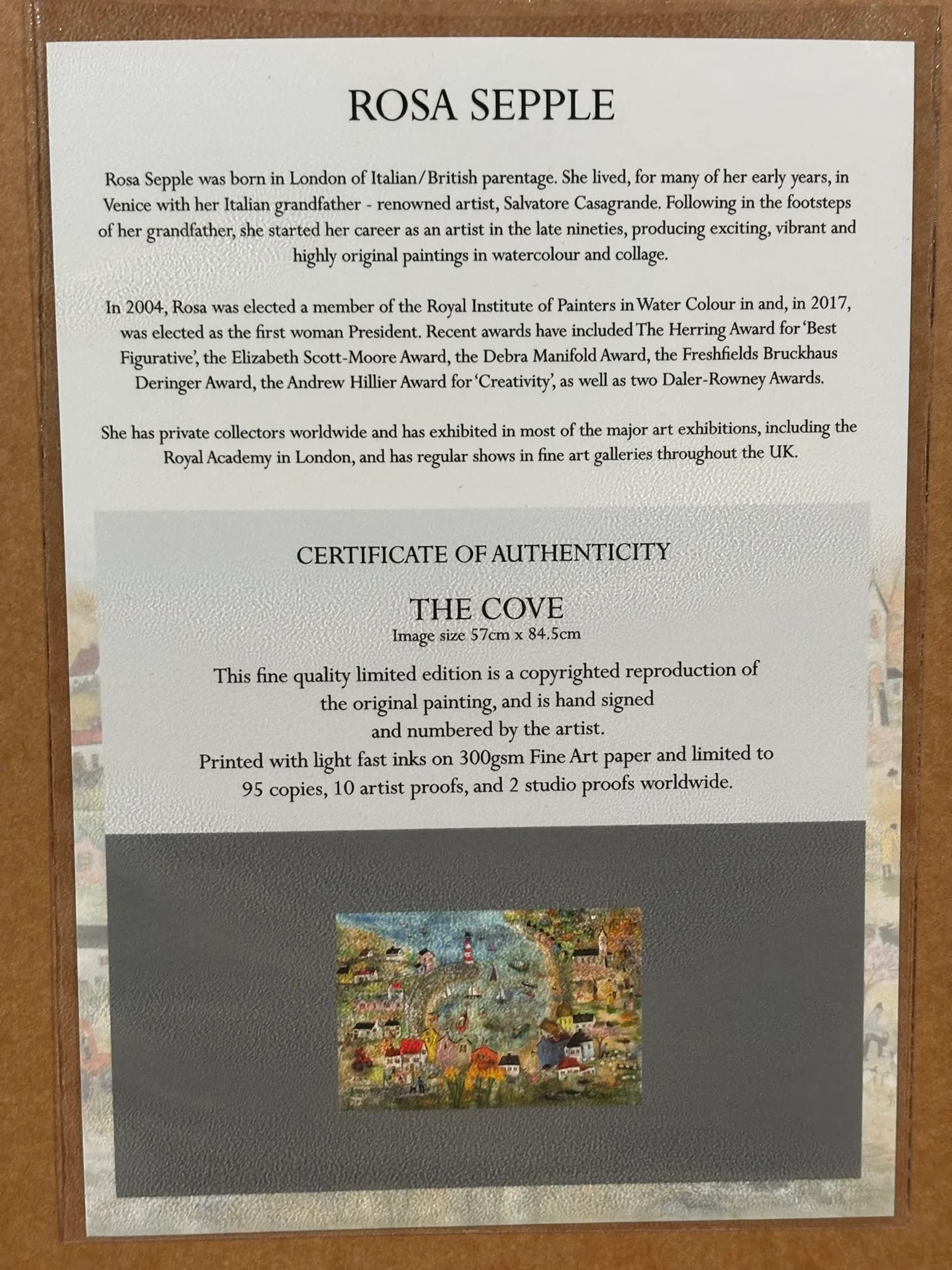 Rosa Sepple "The Cove" Signed Limited Edition Coastal Village Print - 12