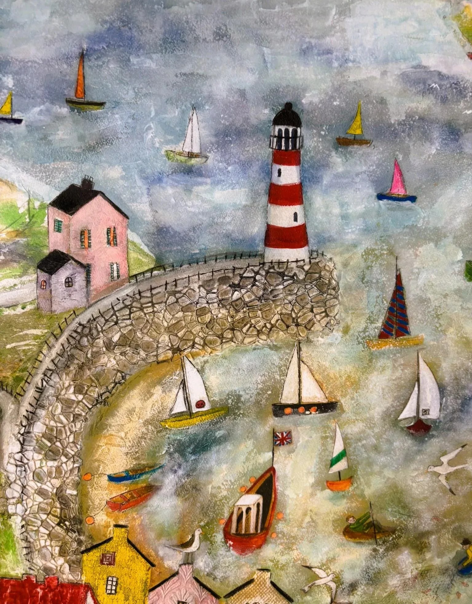 Rosa Sepple "The Cove" Signed Limited Edition Coastal Village Print - 3