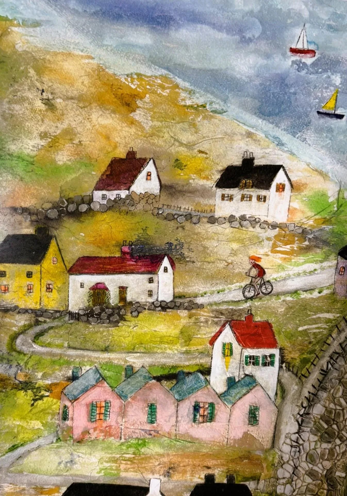 Rosa Sepple "The Cove" Signed Limited Edition Coastal Village Print - 4