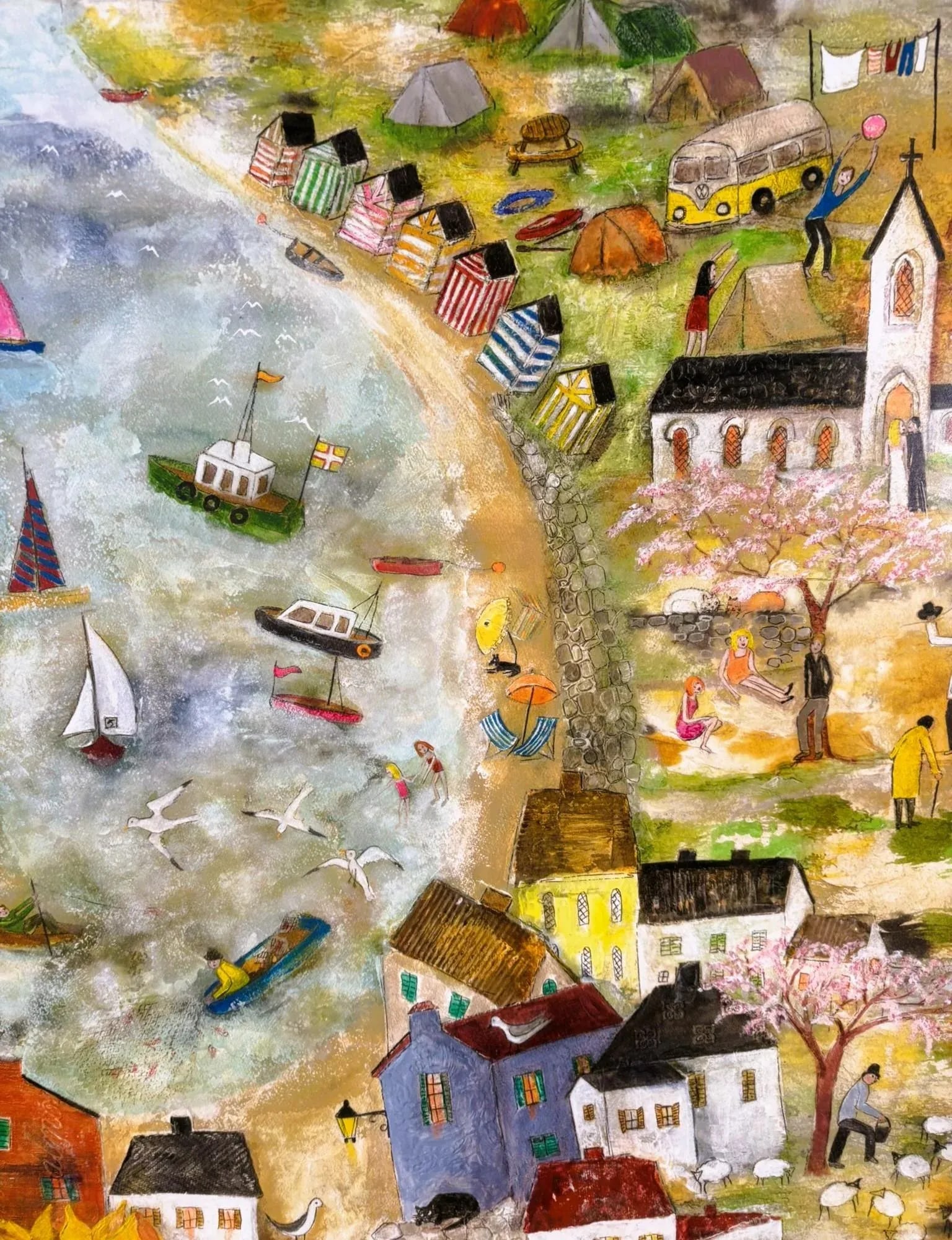 Rosa Sepple "The Cove" Signed Limited Edition Coastal Village Print - 6