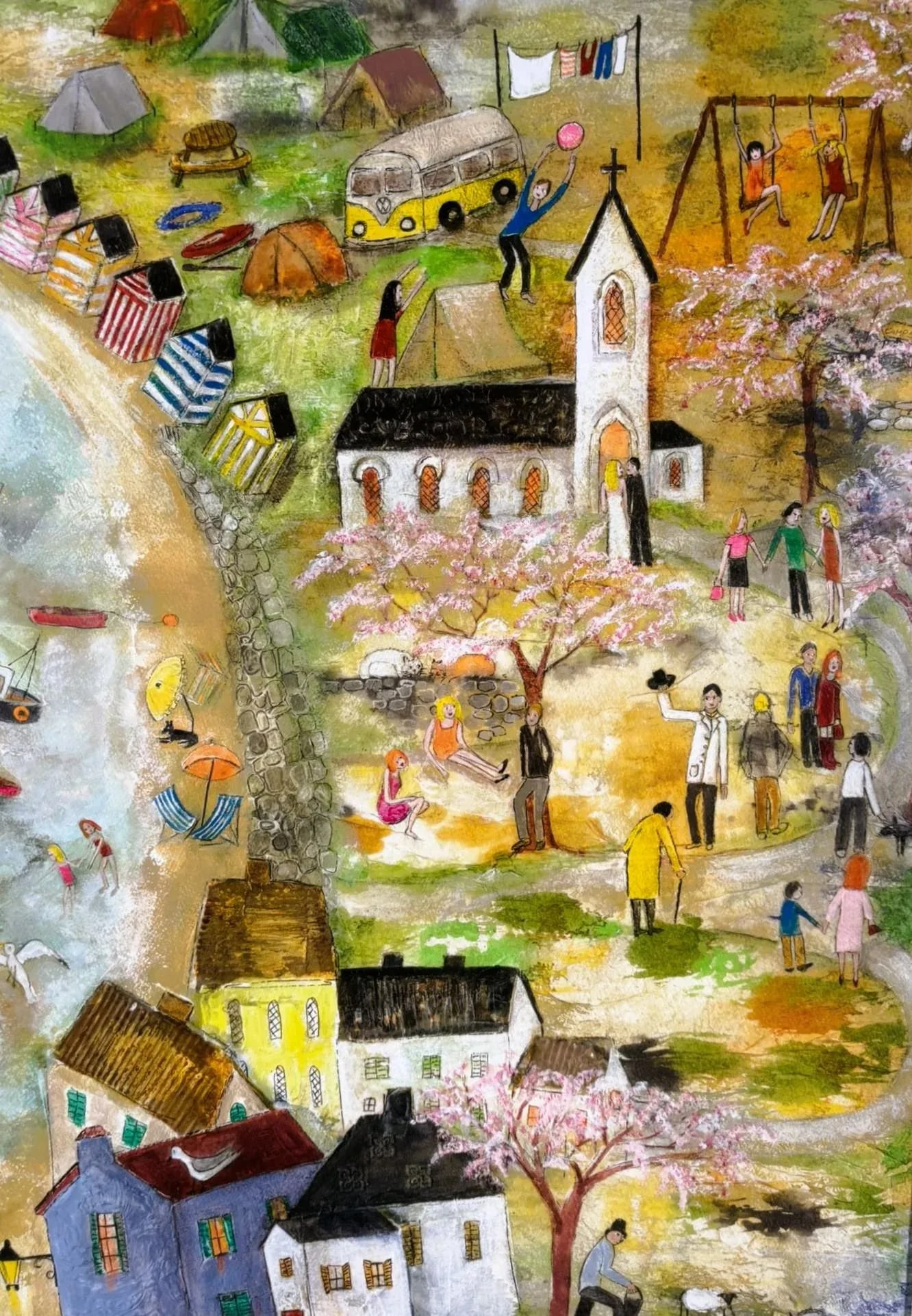 Rosa Sepple "The Cove" Signed Limited Edition Coastal Village Print - 9