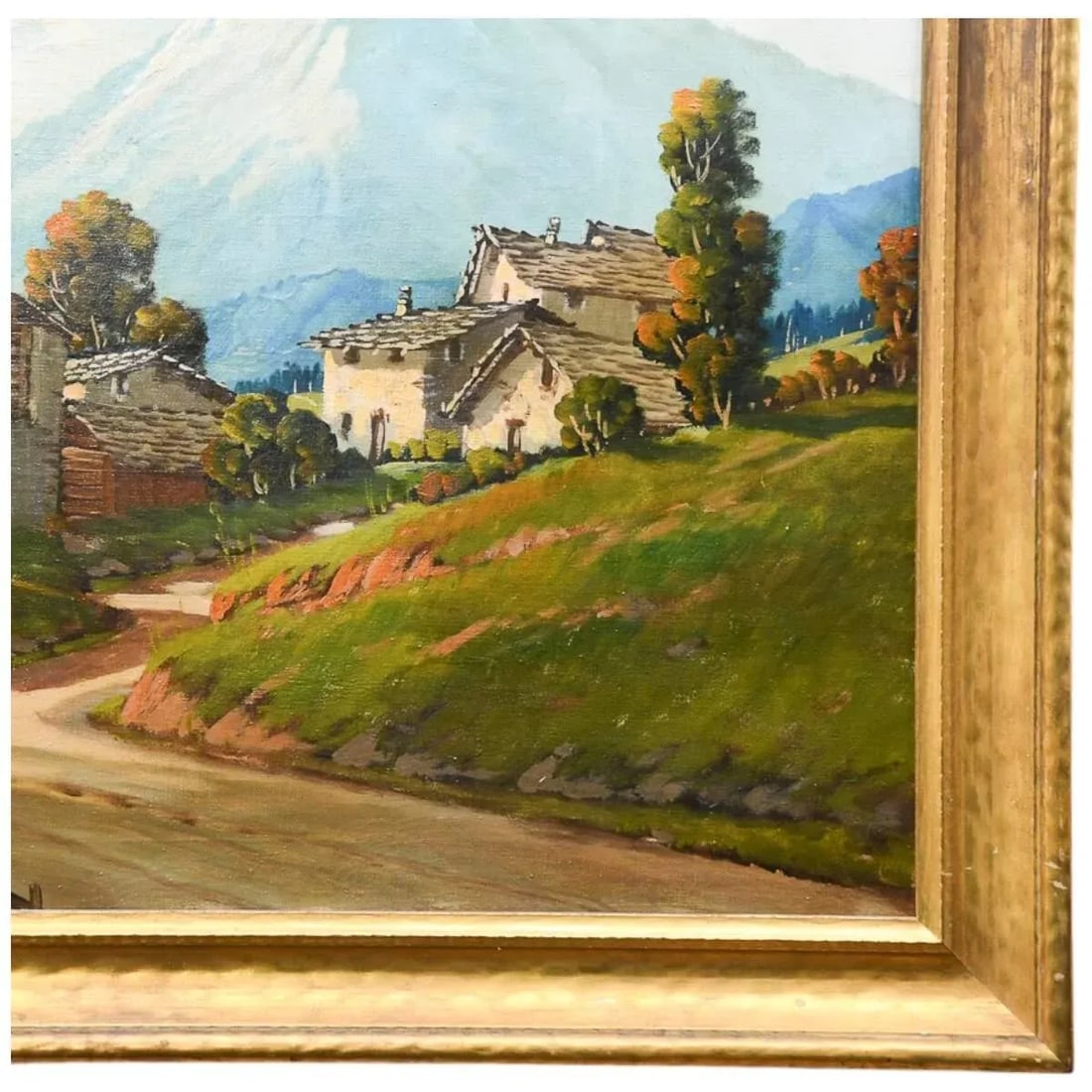 Framed and Signed A. Carravetta Italian Village Landscape Painting - 3