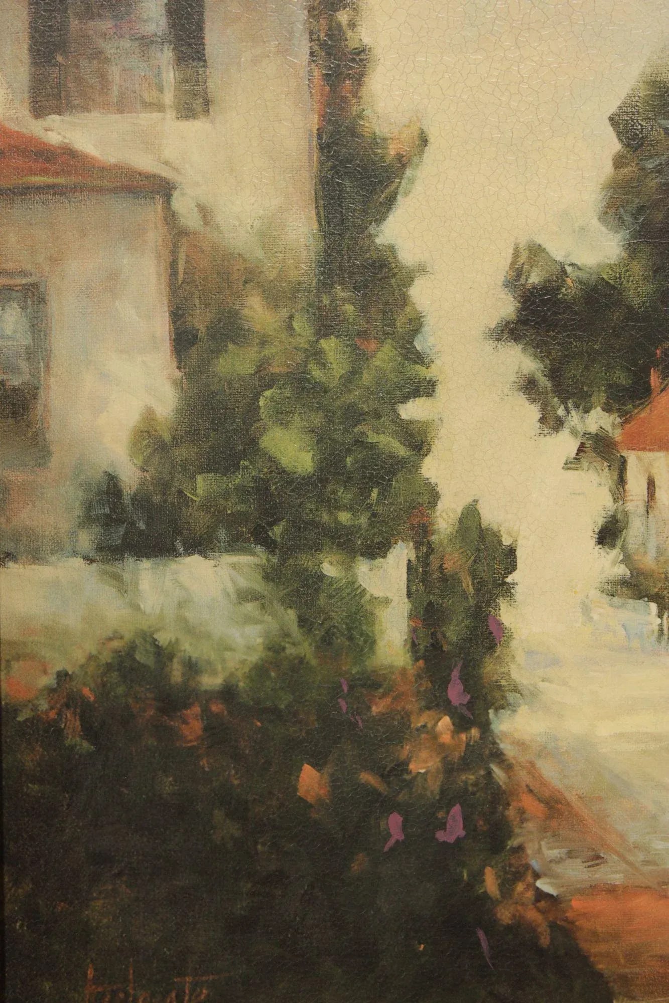 Barbara Applegate Impressionist Style Framed Print on Board, 'On Sea Street' - 10