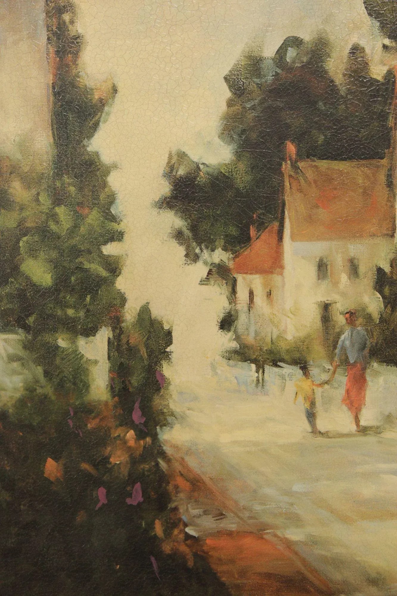 Barbara Applegate Impressionist Style Framed Print on Board, 'On Sea Street' - 11