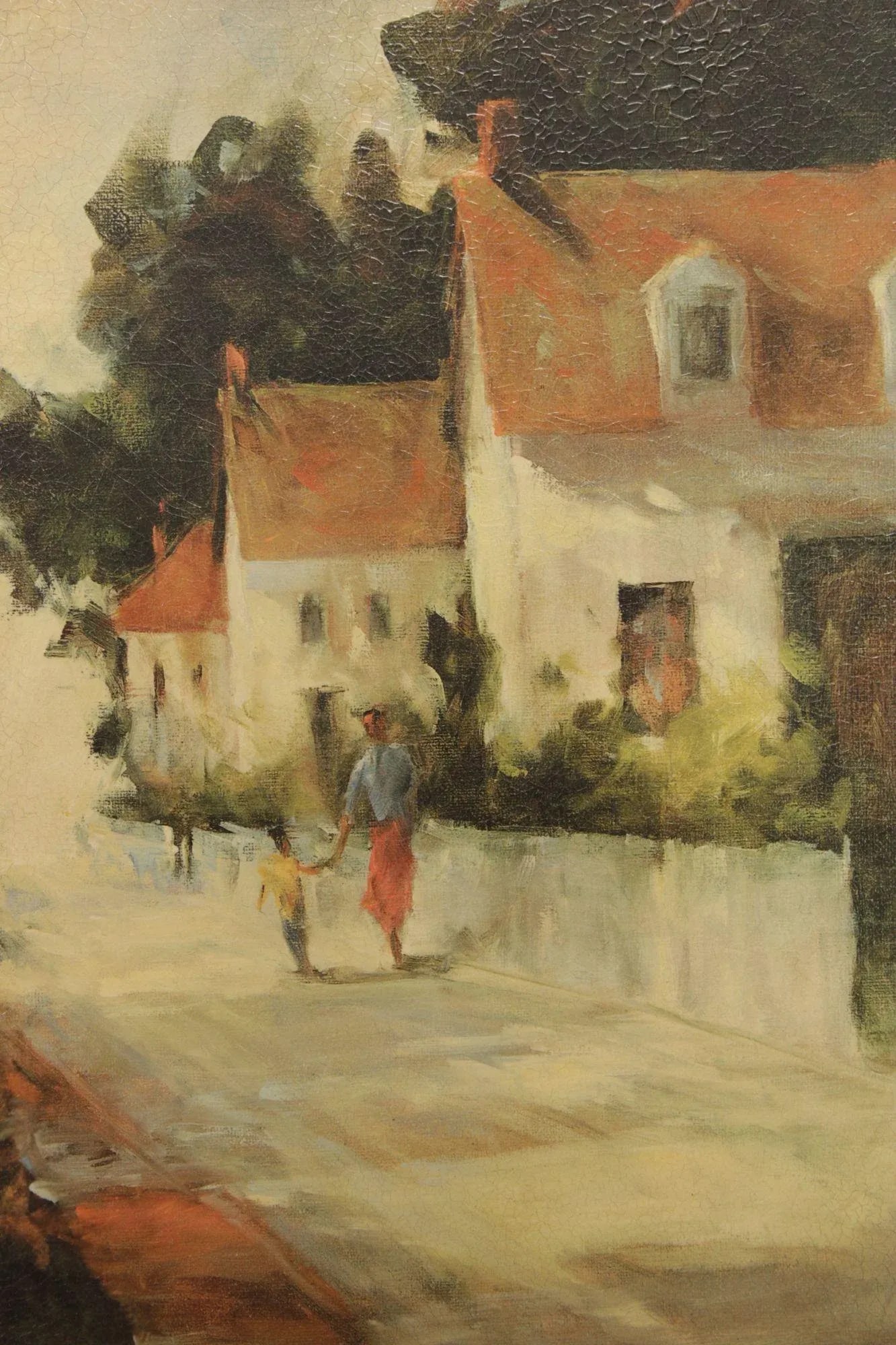 Barbara Applegate Impressionist Style Framed Print on Board, 'On Sea Street' - 12