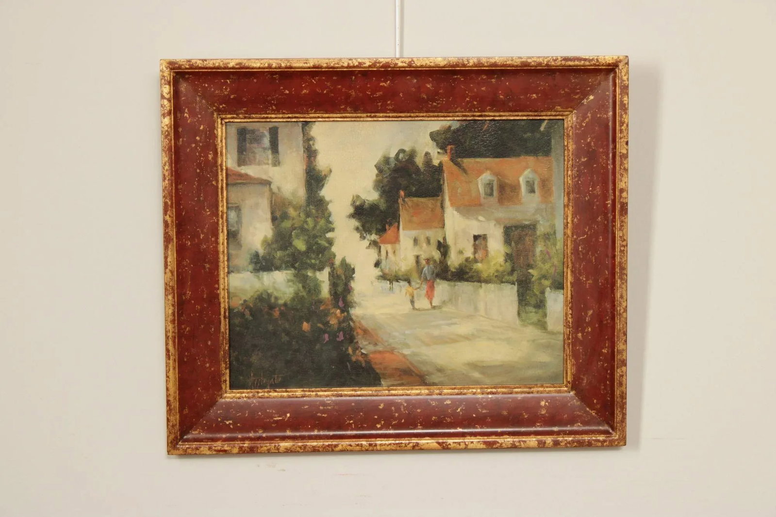 Barbara Applegate Impressionist Style Framed Print on Board, 'On Sea Street' - 2