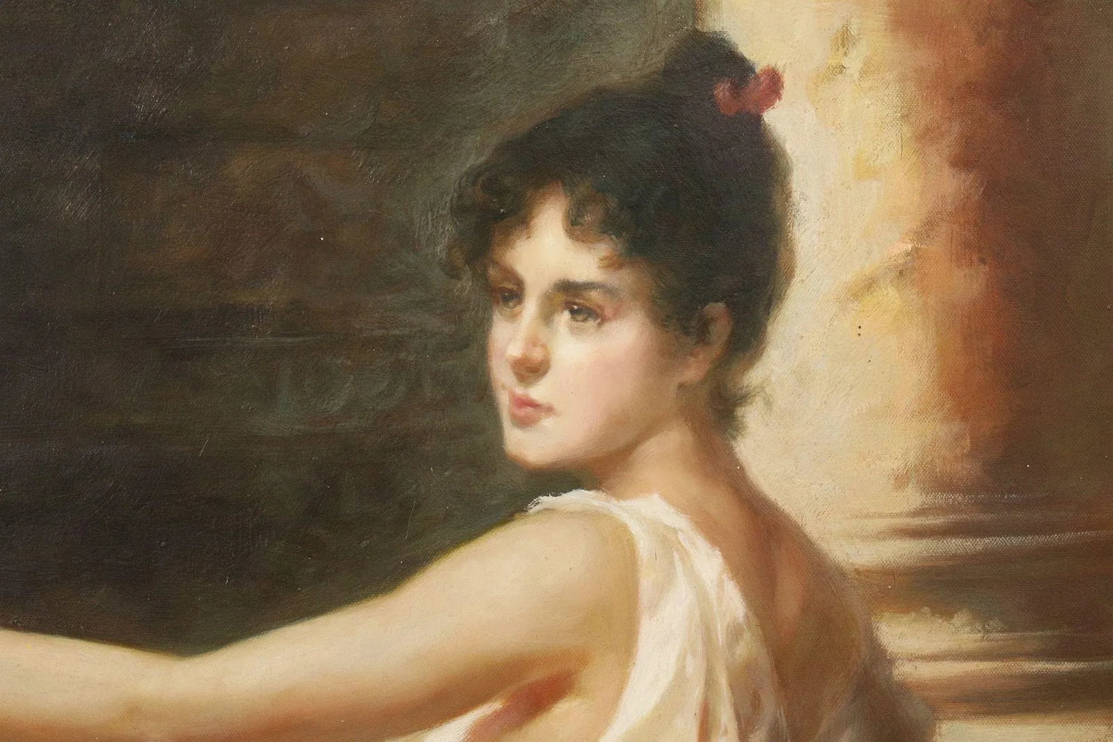 After Conrad Kiesel Salon Painting, 'The Mandolin Player' - 6