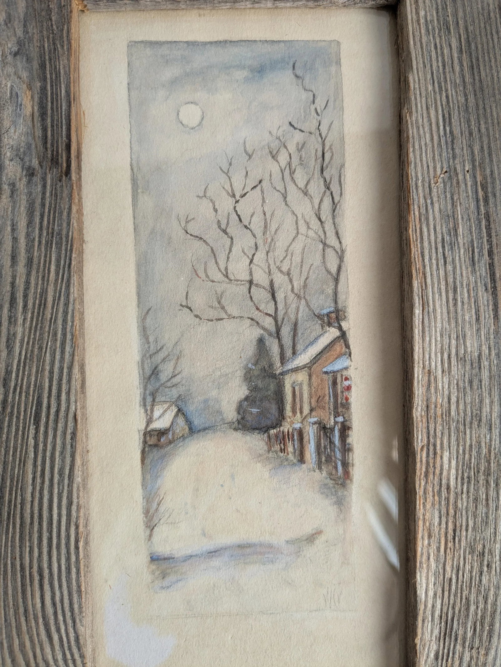 w.c. Vincent Framed House Scene Framed Pencil Drawing - 4