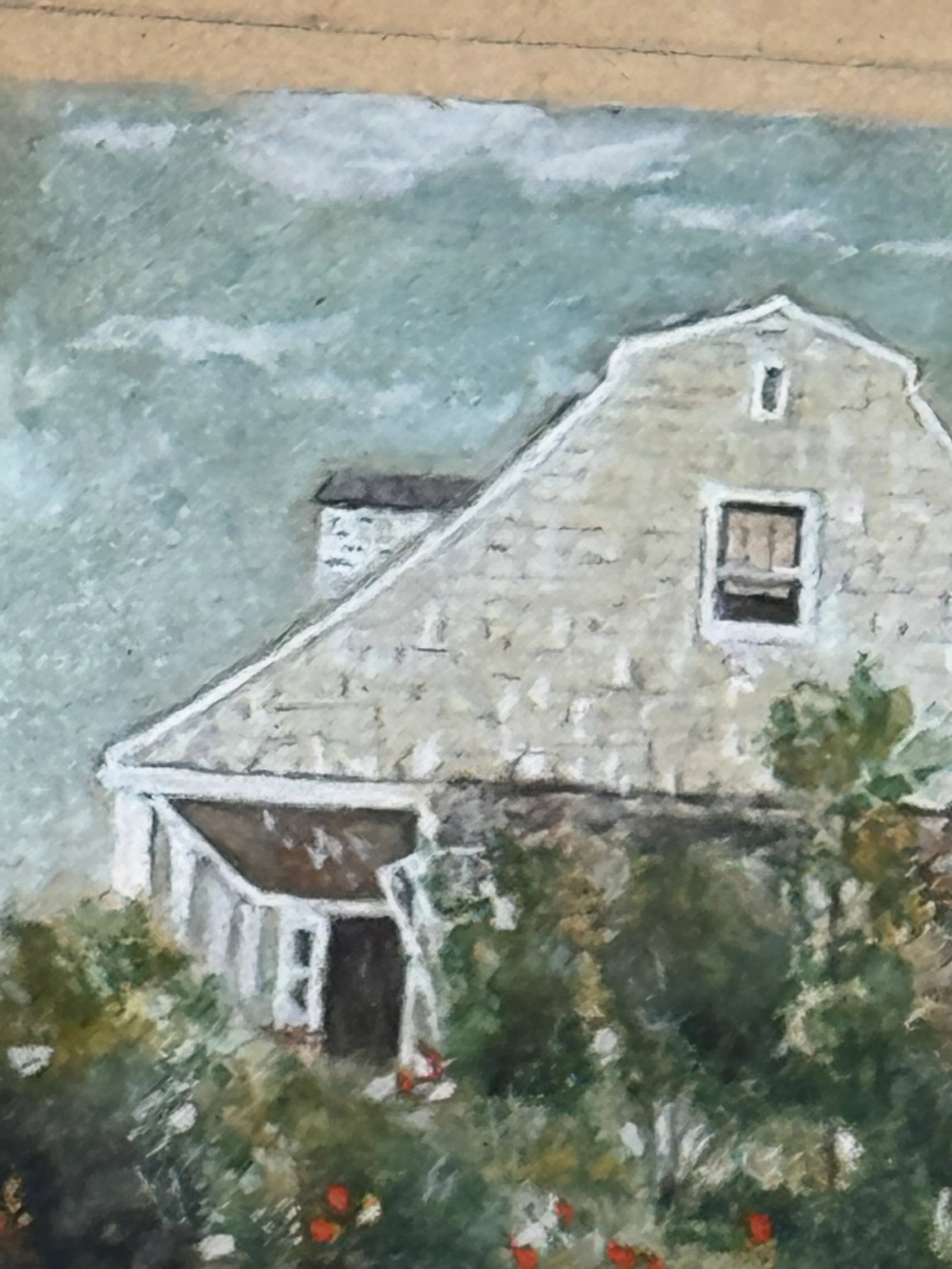 Framed 1920s w.c. Vincent Watercolor Painting Cape Cod House Rustic Frame - 4