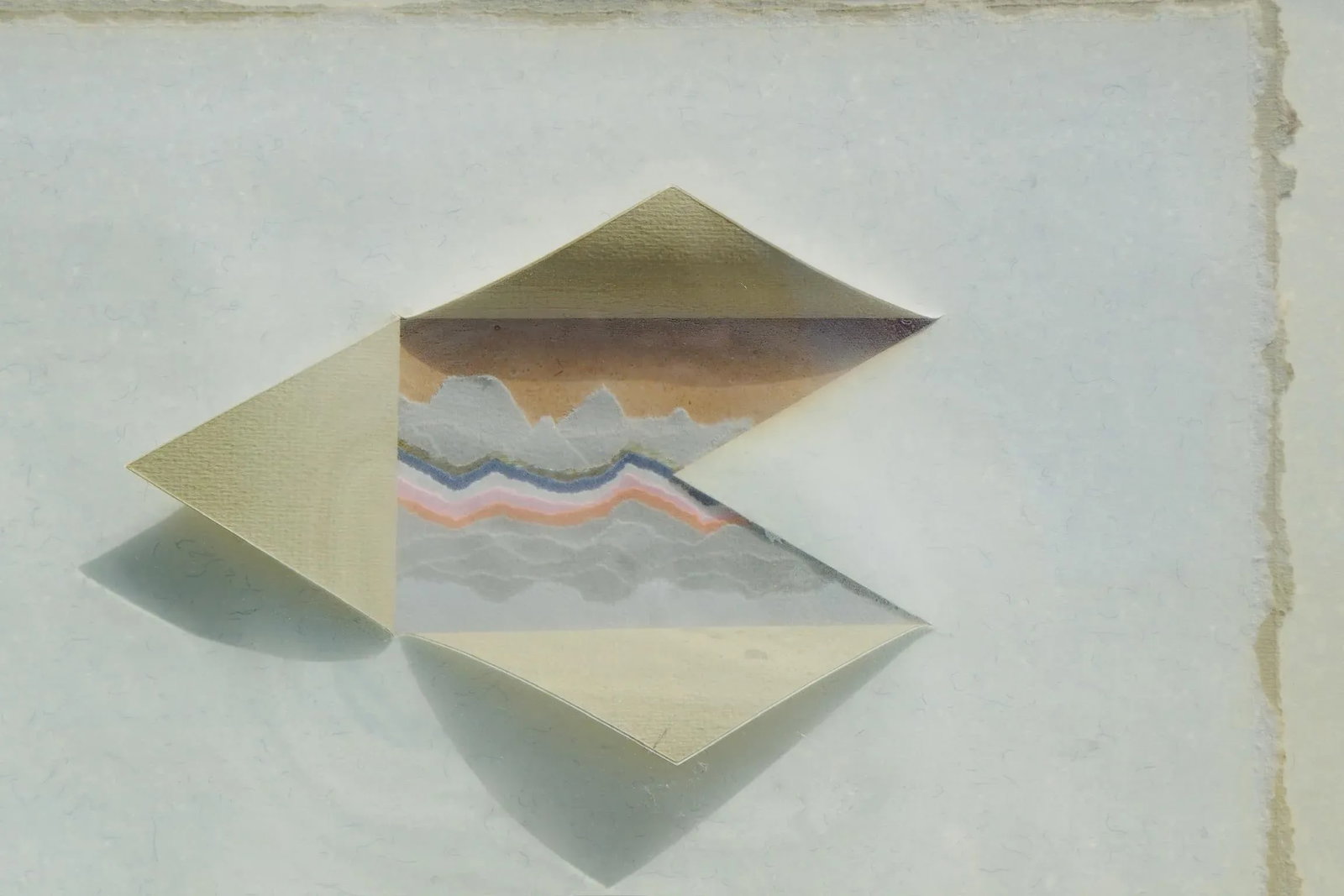 Modern Abstract Geometric Paper Art - Signed "C. Ayt" - Cut & Folded Dimensional Collage - Framed - 4