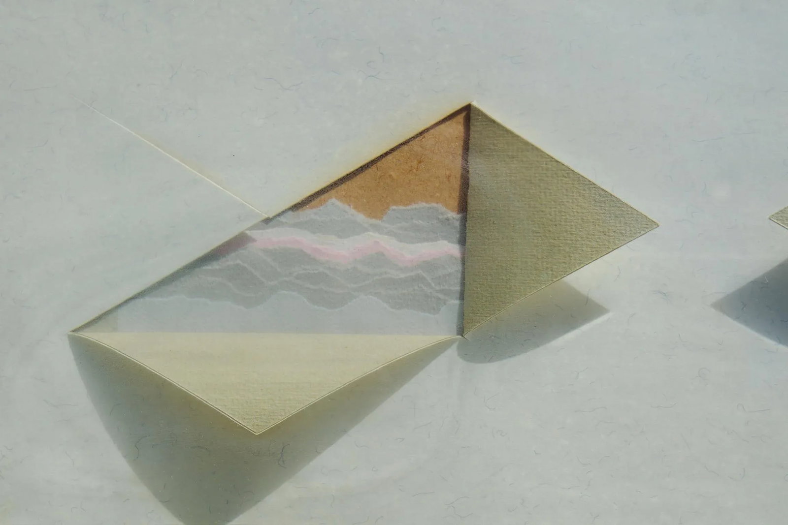 Modern Abstract Geometric Paper Art - Signed "C. Ayt" - Cut & Folded Dimensional Collage - Framed - 5