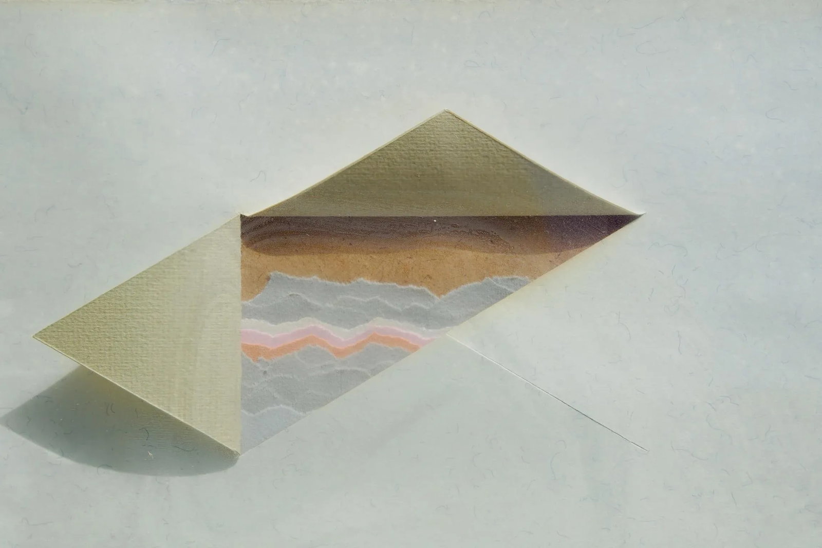 Modern Abstract Geometric Paper Art - Signed "C. Ayt" - Cut & Folded Dimensional Collage - Framed - 6