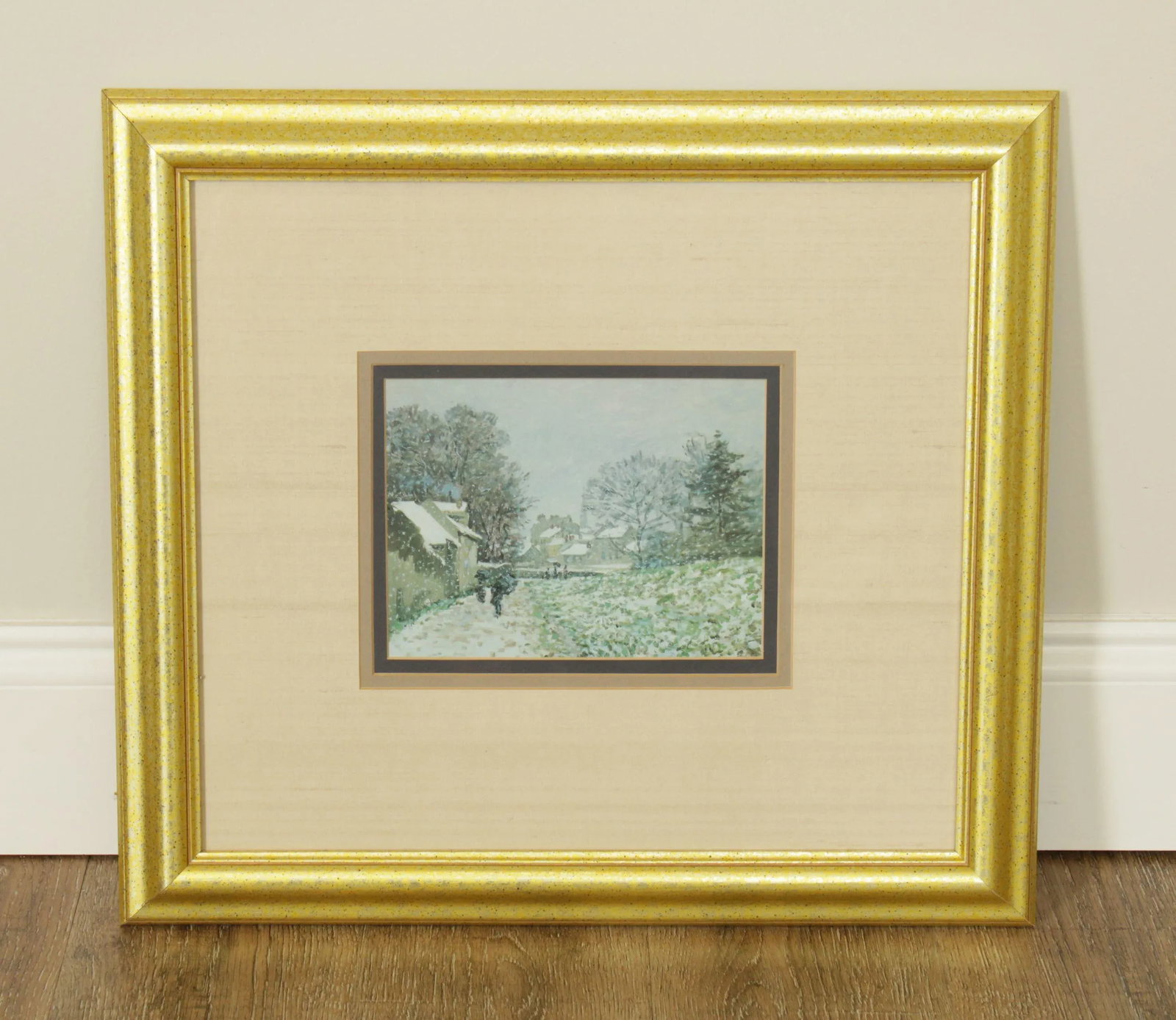 Custom Framed Impressionist Art Print Winter Scene - 2