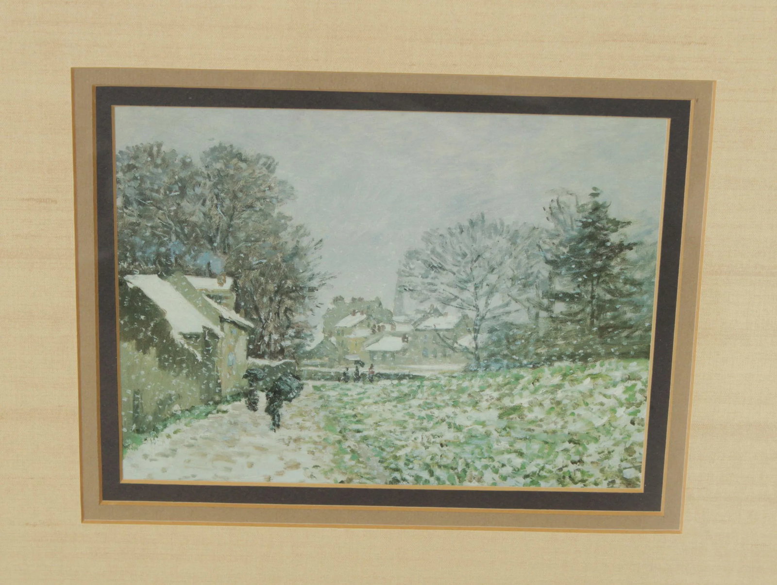 Custom Framed Impressionist Art Print Winter Scene - 3