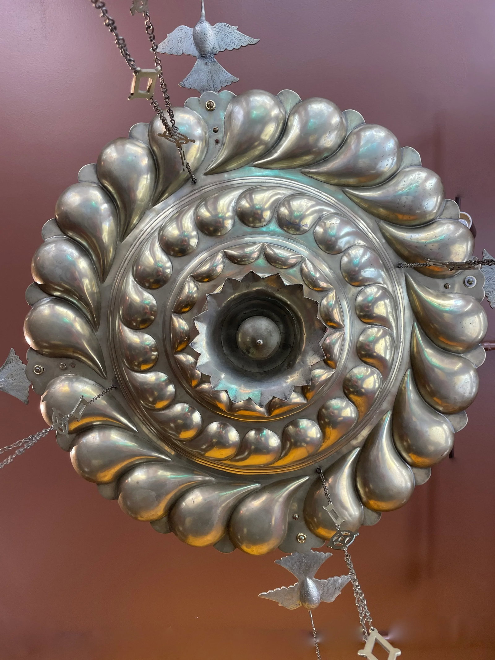 Early 20th Century Indian Silvered Ceiling Medaillon - 2