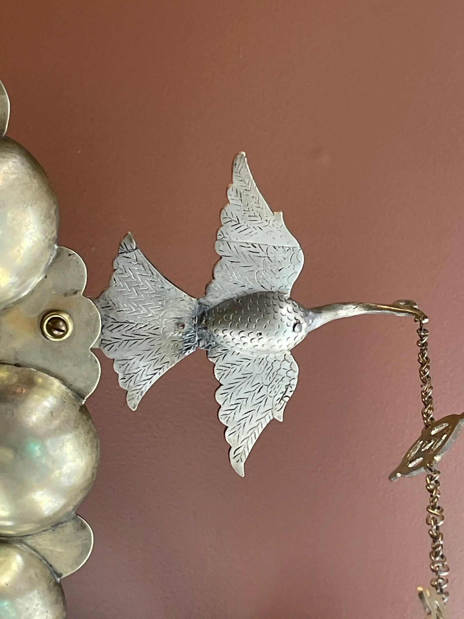 Early 20th Century Indian Silvered Ceiling Medaillon - 4