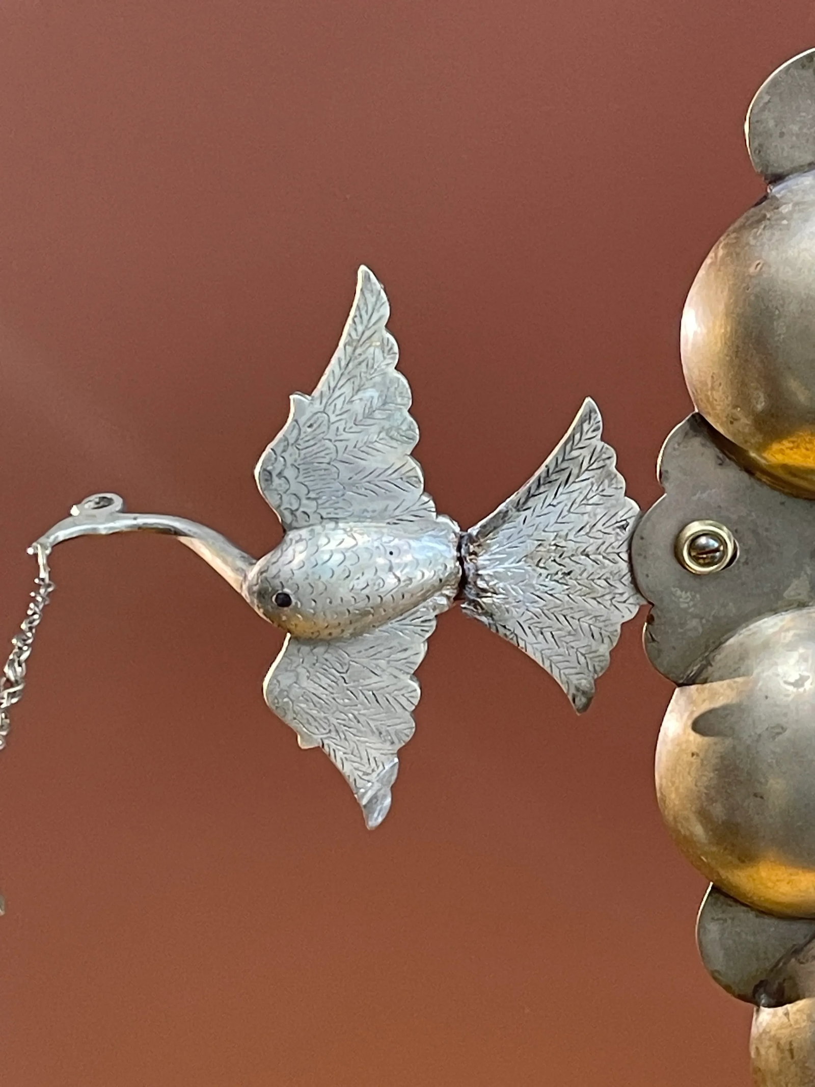 Early 20th Century Indian Silvered Ceiling Medaillon - 5