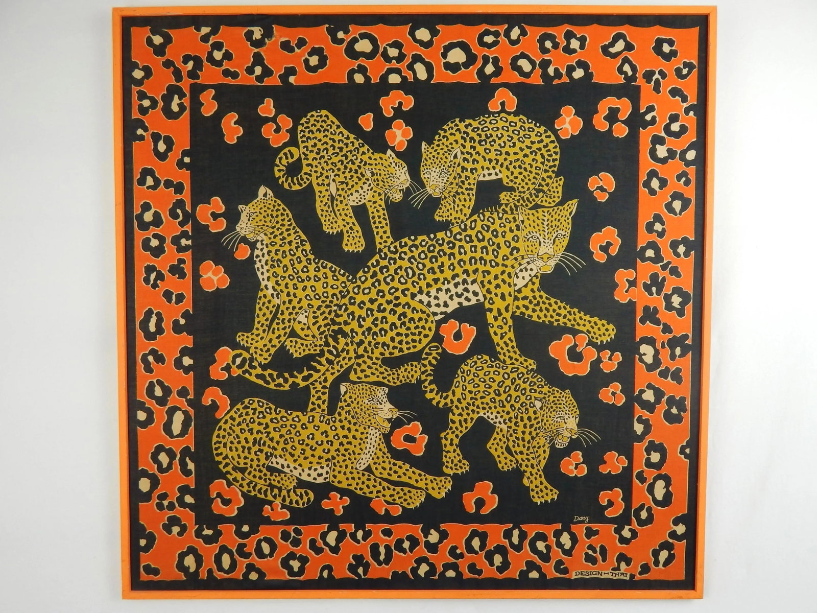Blocked Cotton Batik Textile Art - Leopards - 10