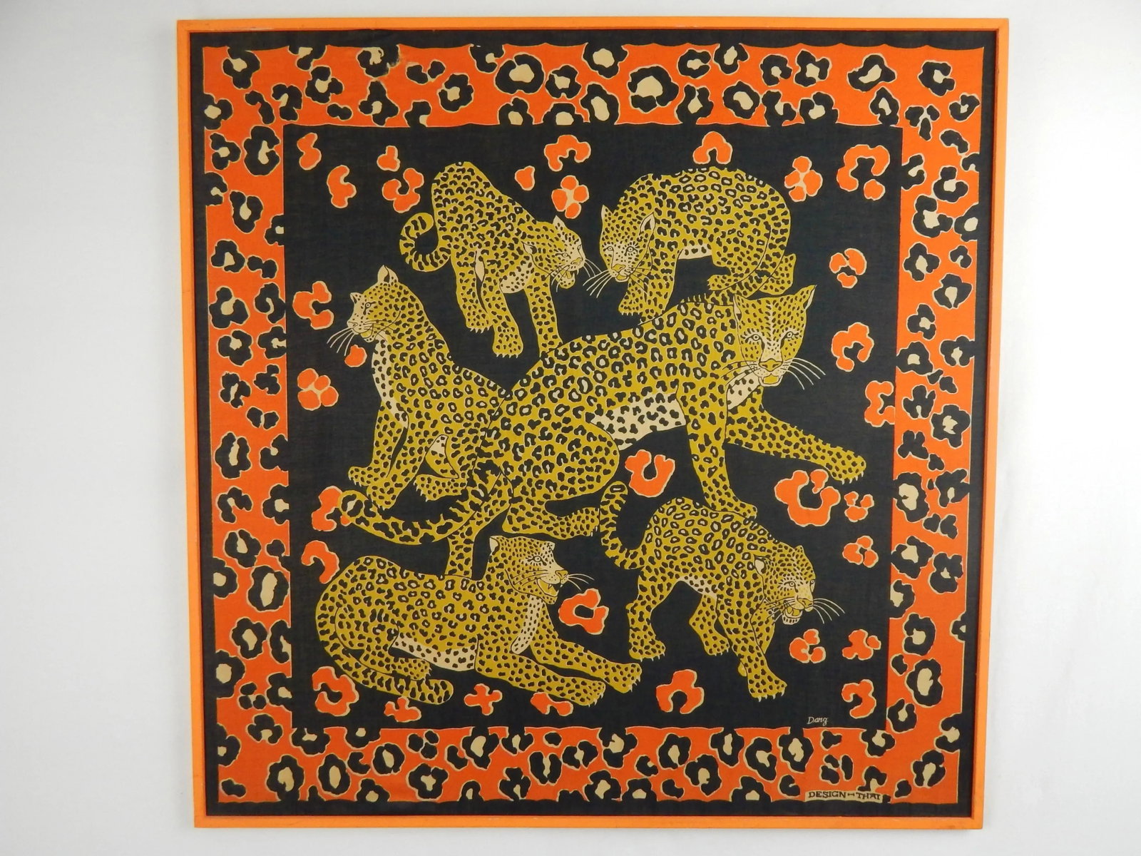 Blocked Cotton Batik Textile Art - Leopards - 2