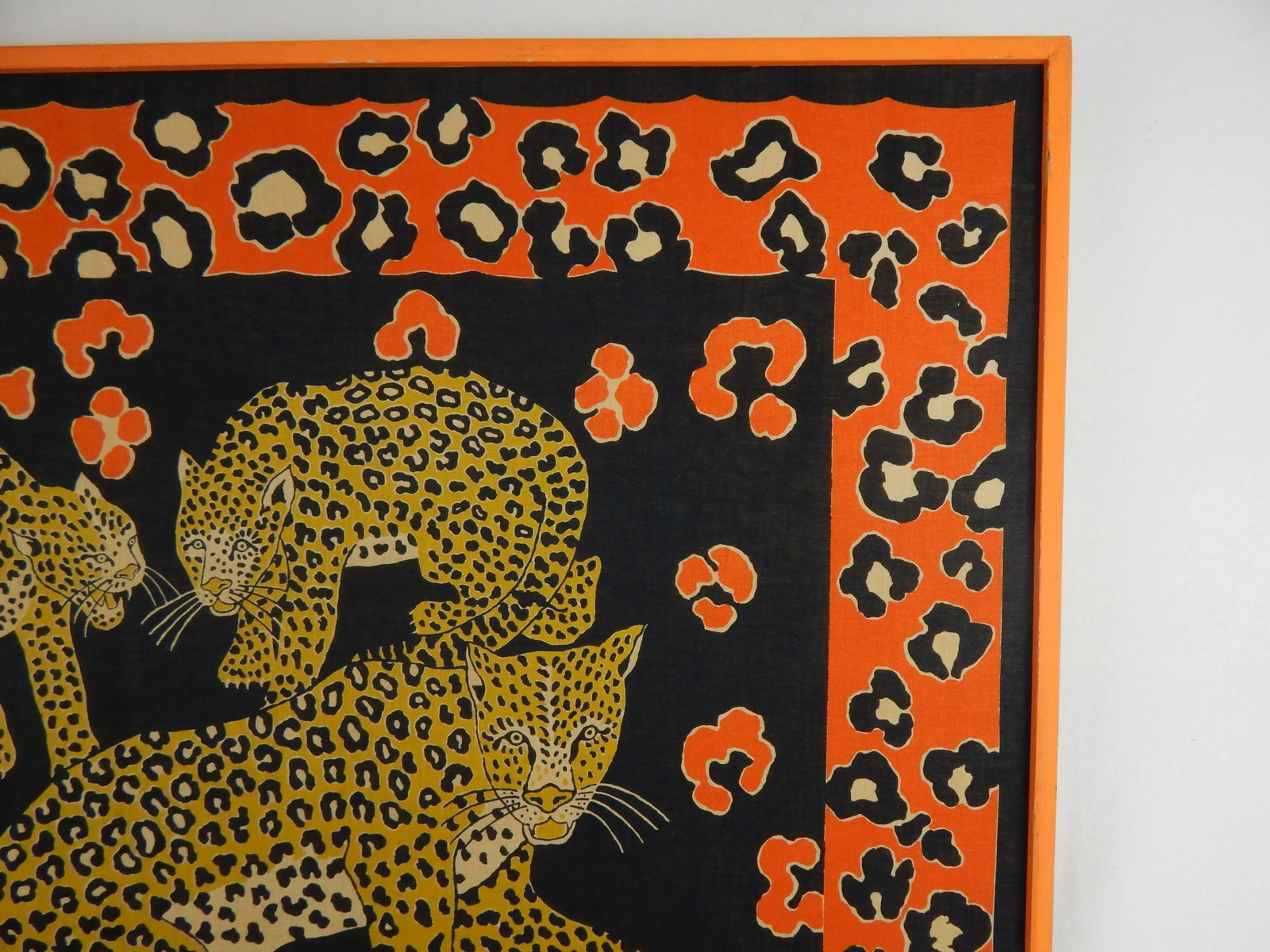 Blocked Cotton Batik Textile Art - Leopards - 3