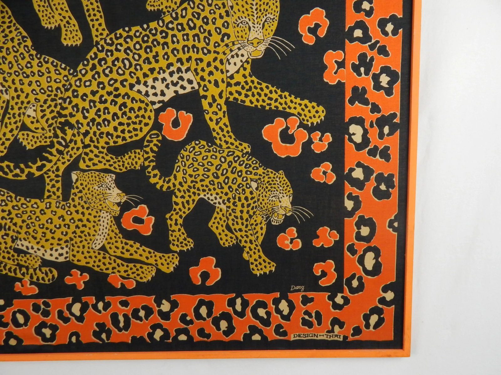 Blocked Cotton Batik Textile Art - Leopards - 4