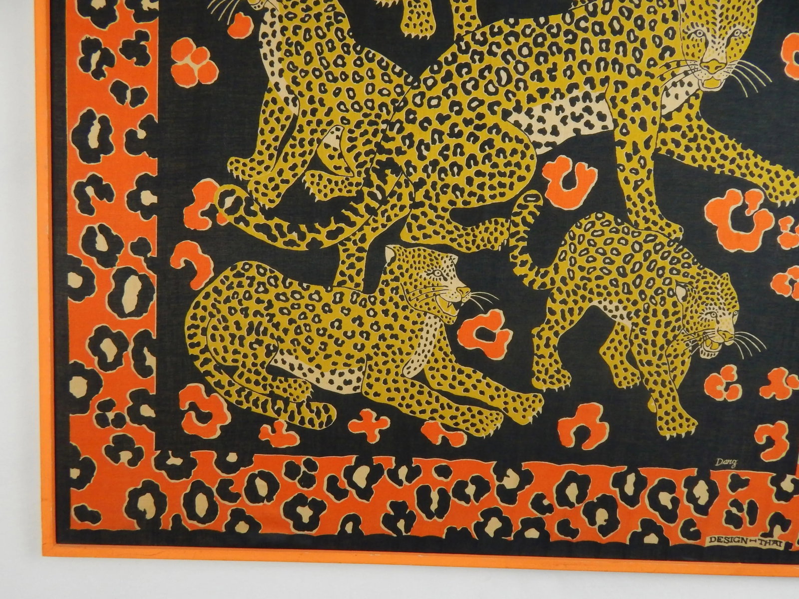 Blocked Cotton Batik Textile Art - Leopards - 5