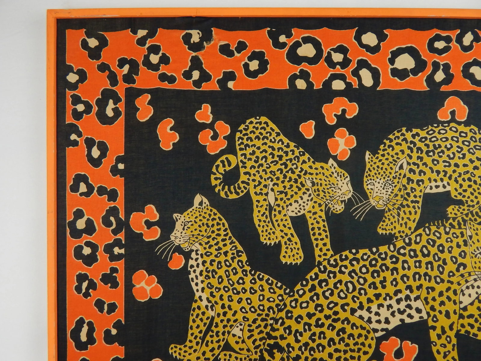 Blocked Cotton Batik Textile Art - Leopards - 6